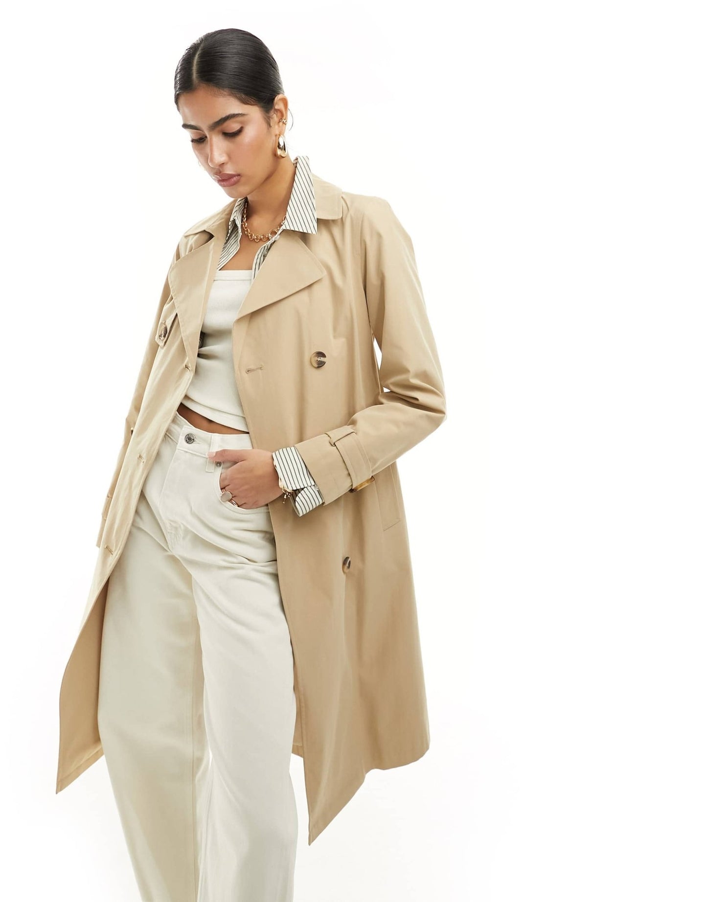 New Look trench coat in stone - ASOS Sample Sale EU Store