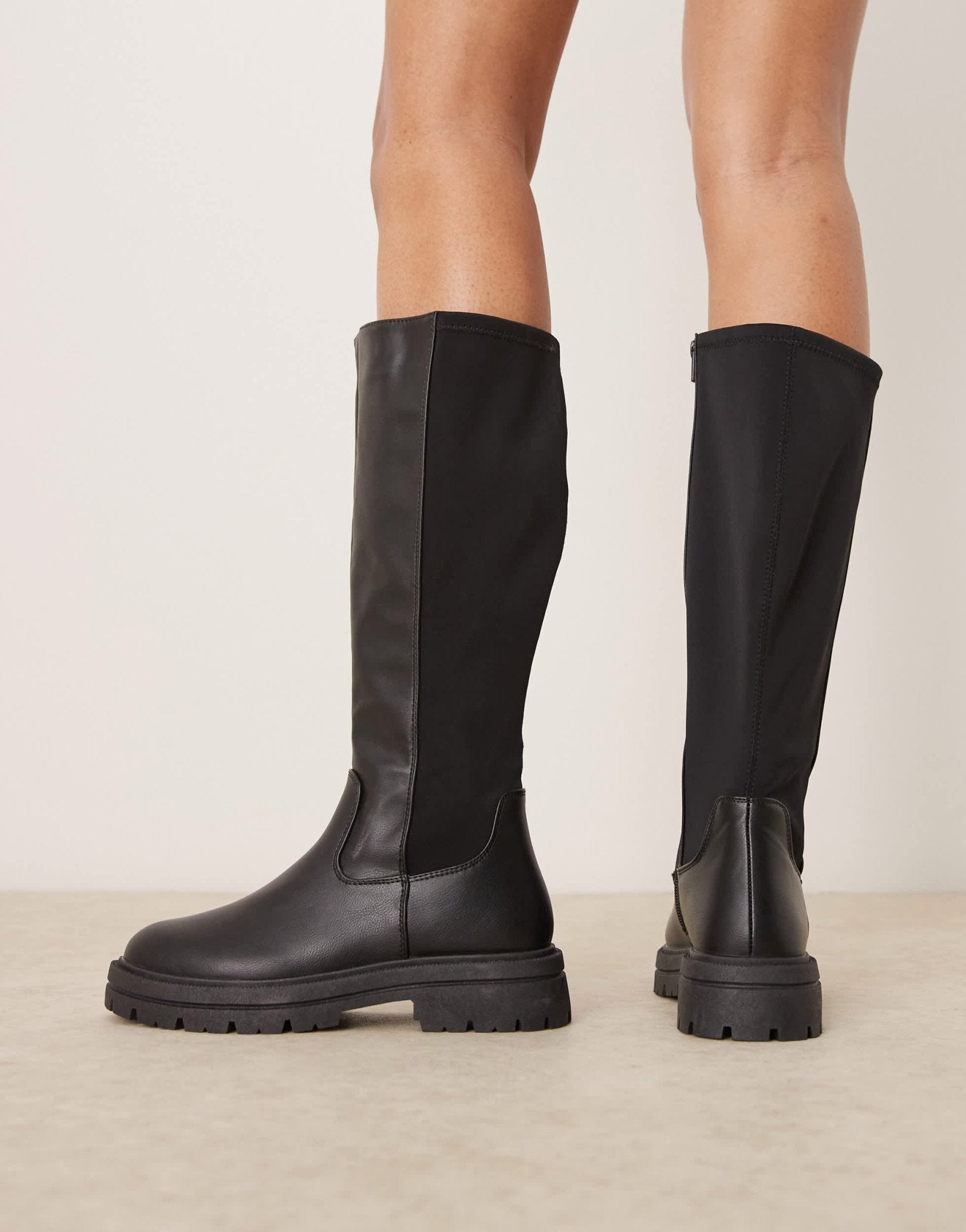 New Look Wide Fit chunky knee boot in black - ASOS Sample Sale EU Store