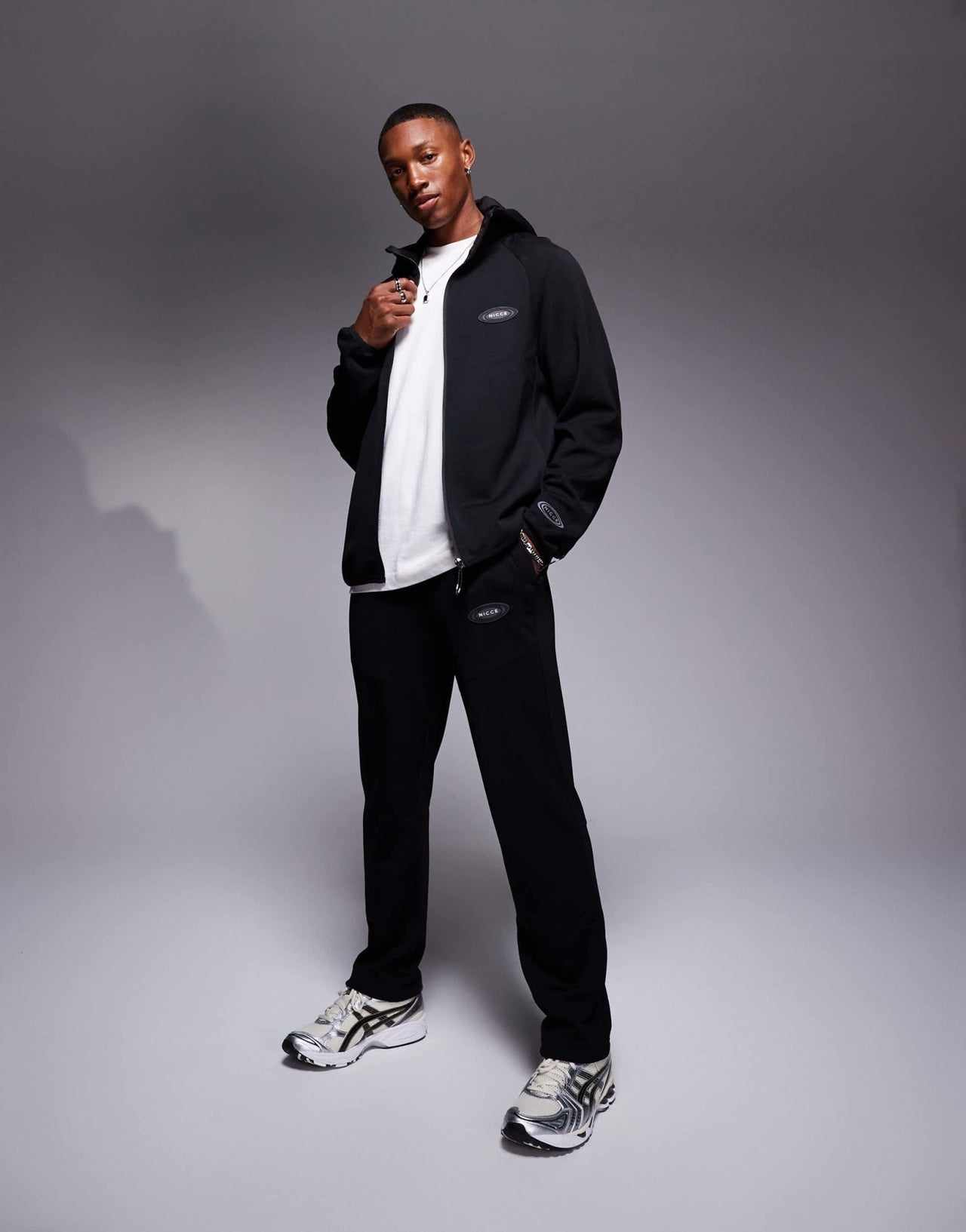 Nicce co - ord logo zip up jacket in black - ASOS Sample Sale EU Store