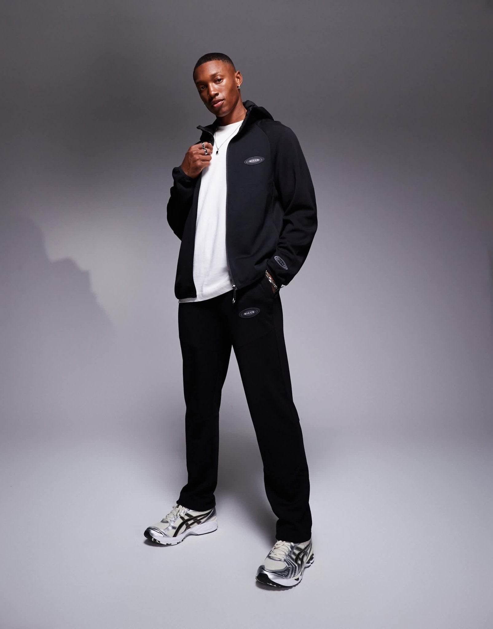 Nicce co - ord logo zip up jacket in black - ASOS Sample Sale EU Store