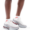 Nike Air Max DN trainers in grey and red