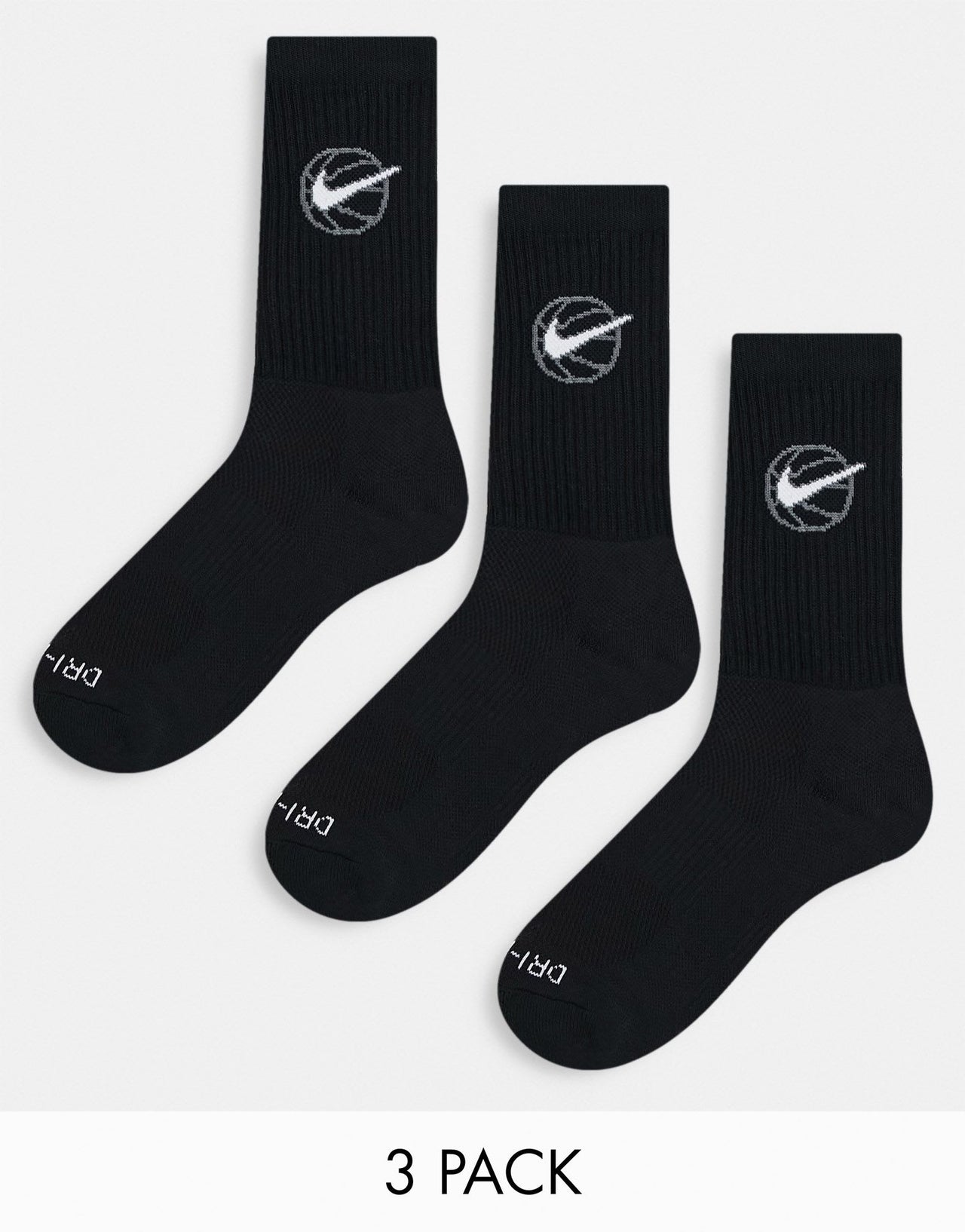 Nike Basketball 3 Pack Dri - FIT Everyday Cushioned socks in black - ASOS Sample Sale EU Store