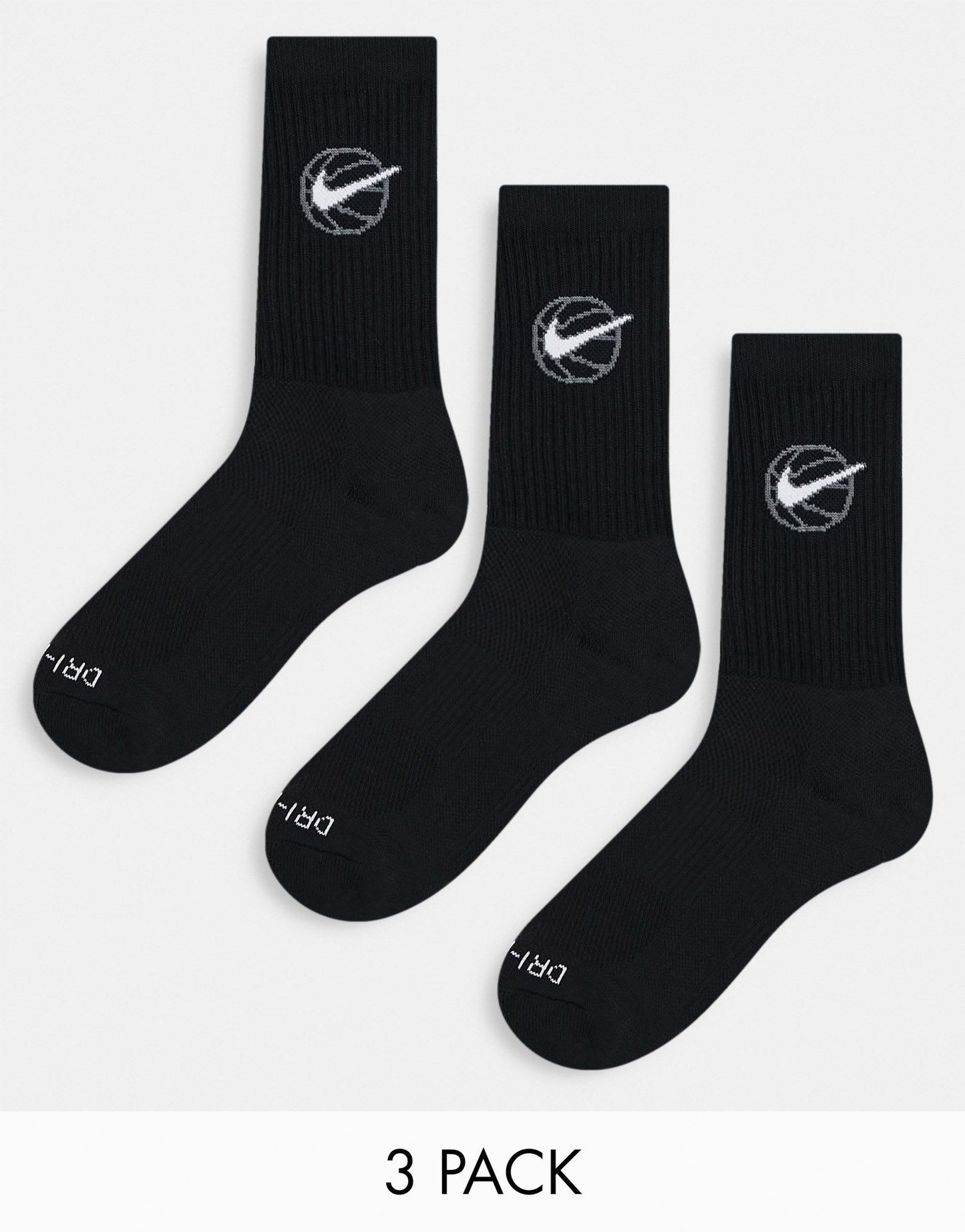Nike Basketball 3 Pack Dri - FIT Everyday Cushioned socks in black - ASOS Sample Sale EU Store