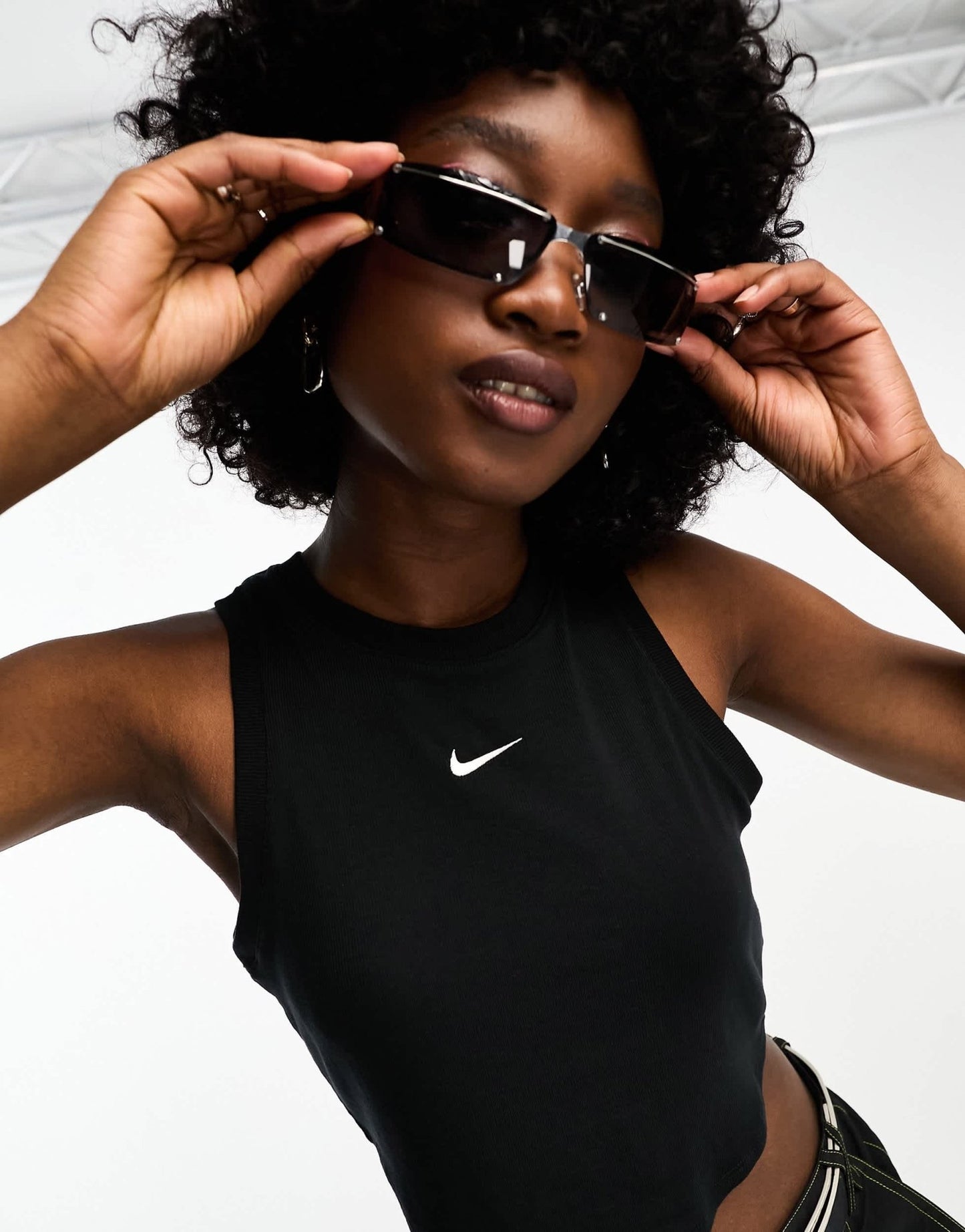 Nike Chill Essential rib cropped tank top in black - ASOS Sample Sale EU Store