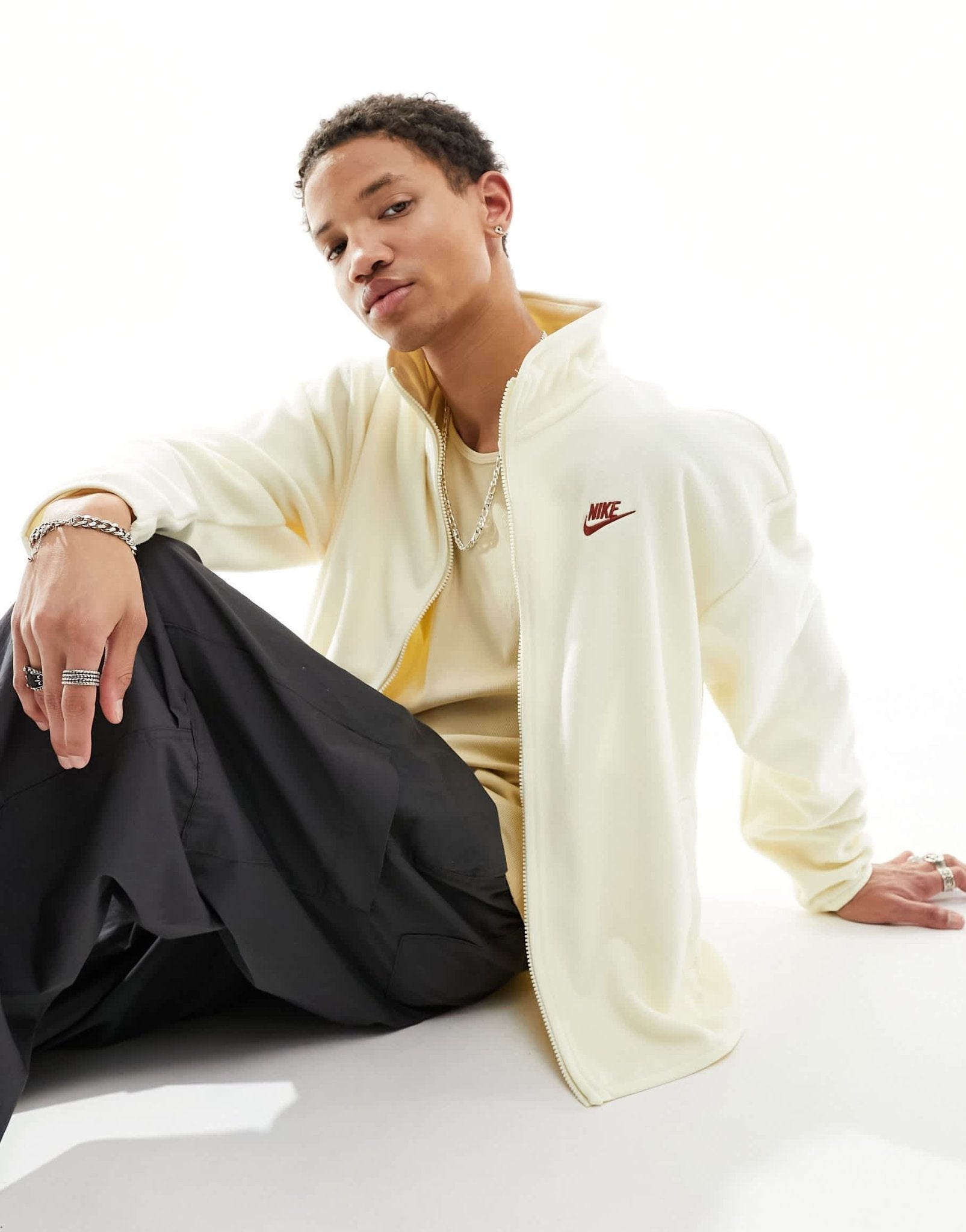 Nike Club fleece zip thru jacket in beige - ASOS Sample Sale EU Store