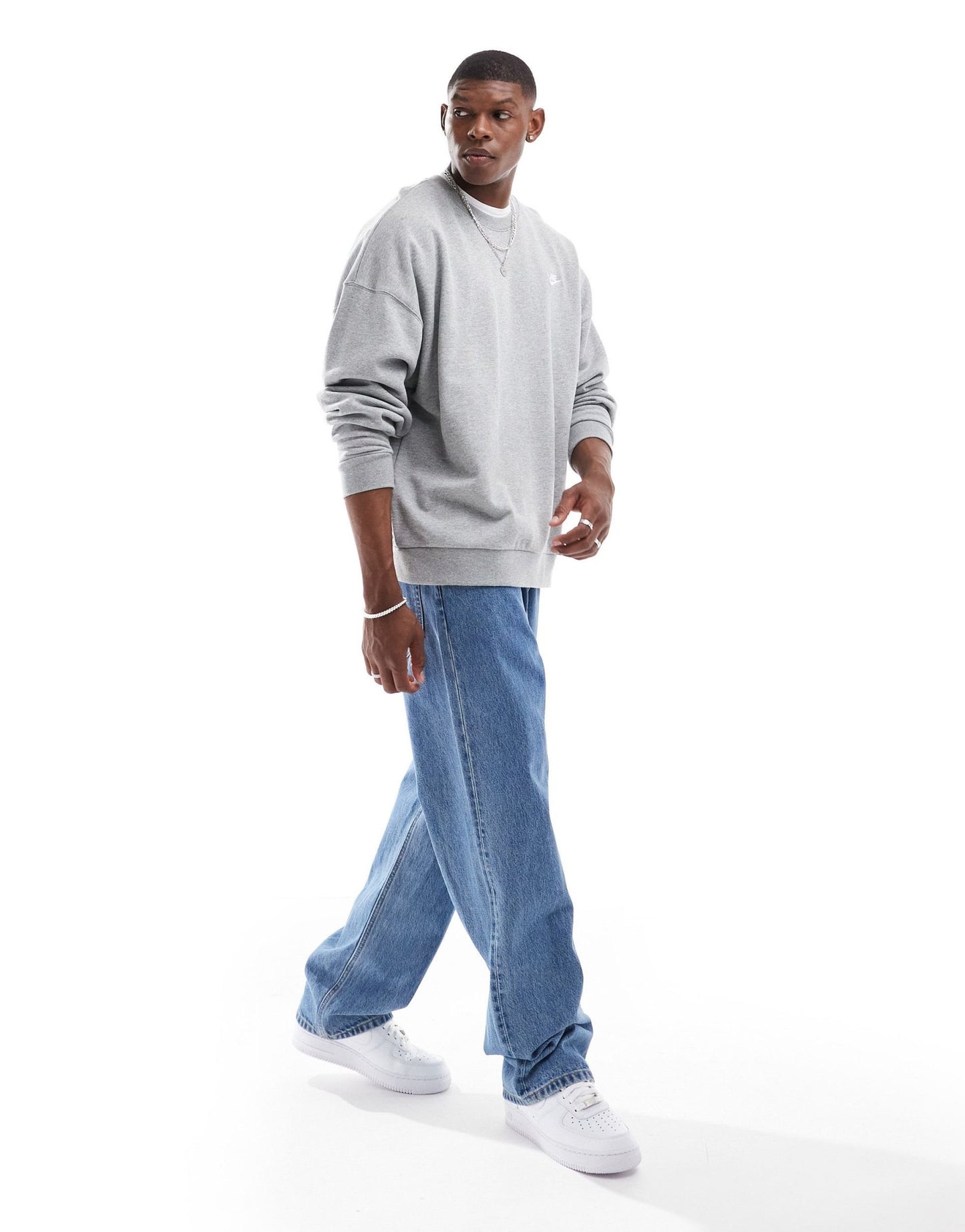 Nike Club french terry oversized sweatshirt in grey - ASOS Sample Sale EU Store