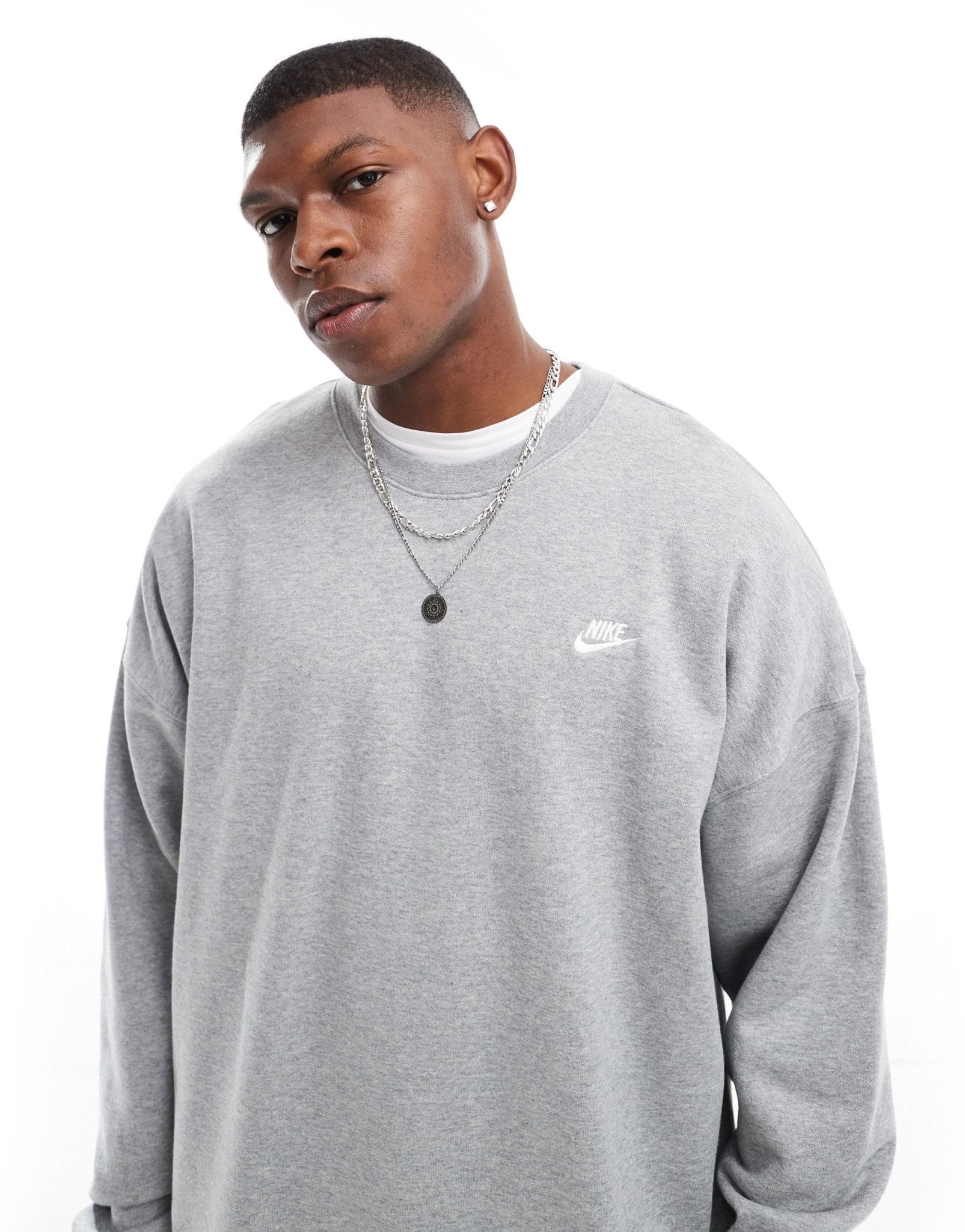 Nike Club french terry oversized sweatshirt in grey - ASOS Sample Sale EU Store