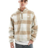 Nike Club half zip fleece in brown check