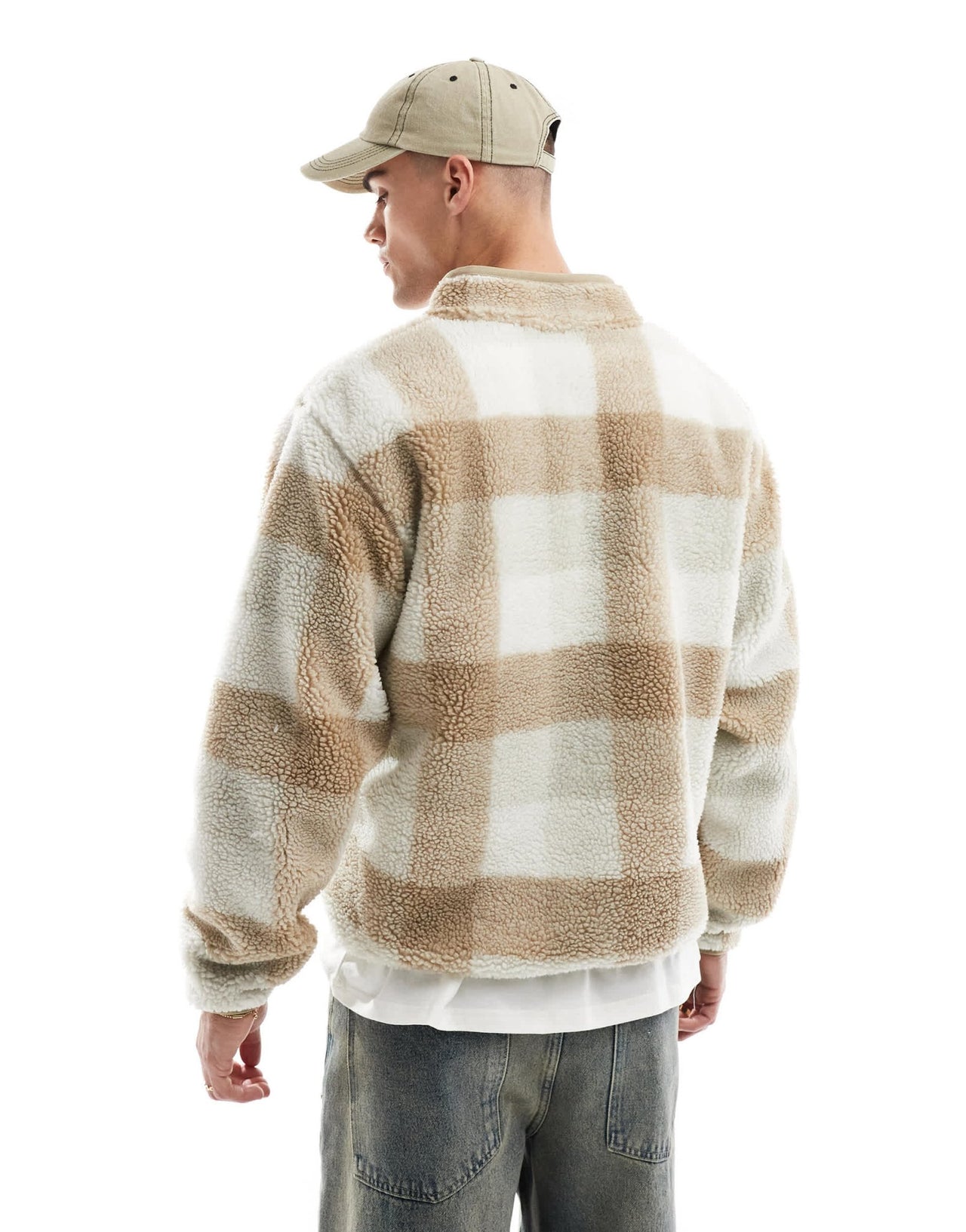 Nike Club half zip fleece in brown check - ASOS Sample Sale EU Store