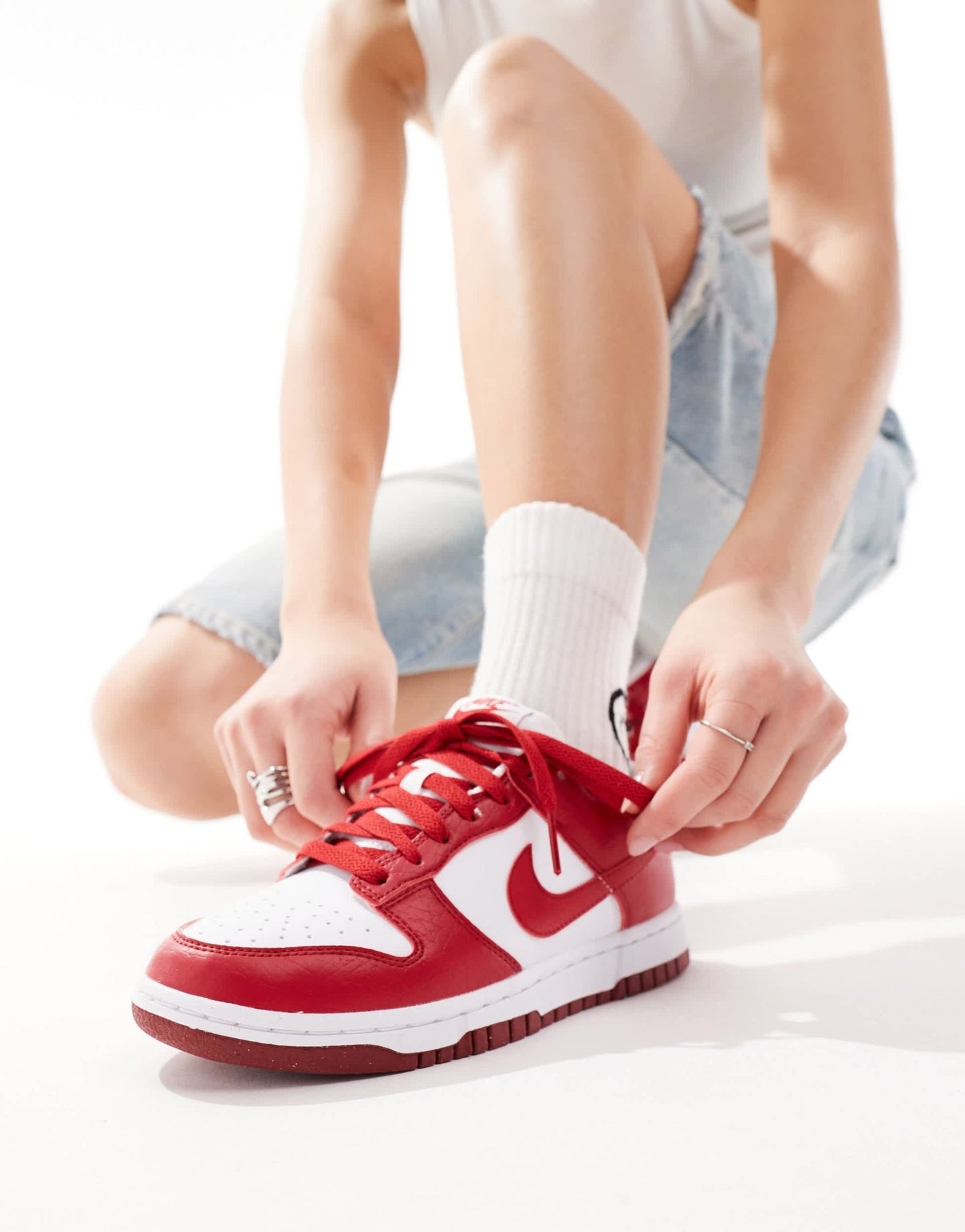 Nike Dunk Low NN unisex trainers in white and red - ASOS Sample Sale EU Store