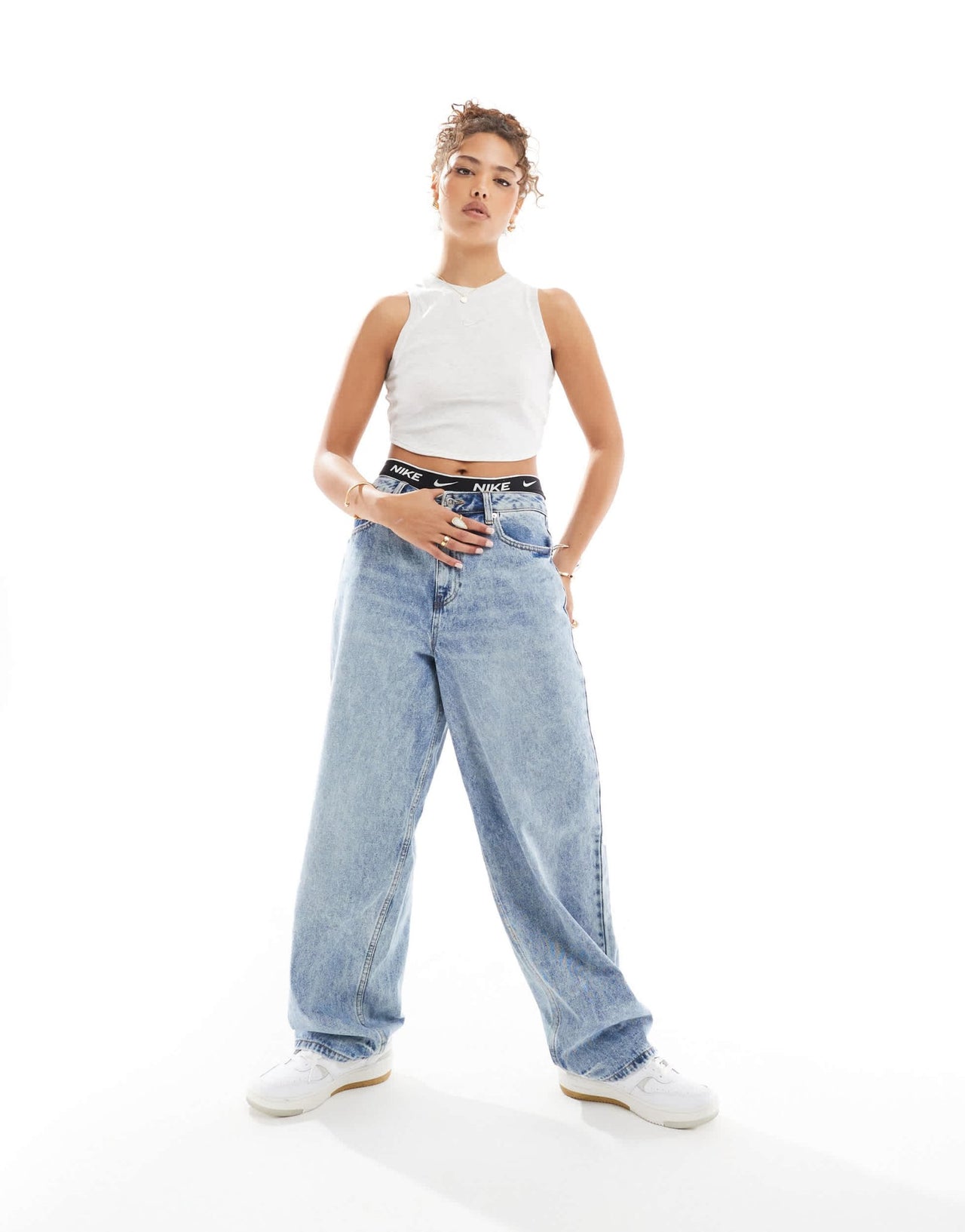 Nike Essential ribbed cropped vest in white - ASOS Sample Sale EU Store