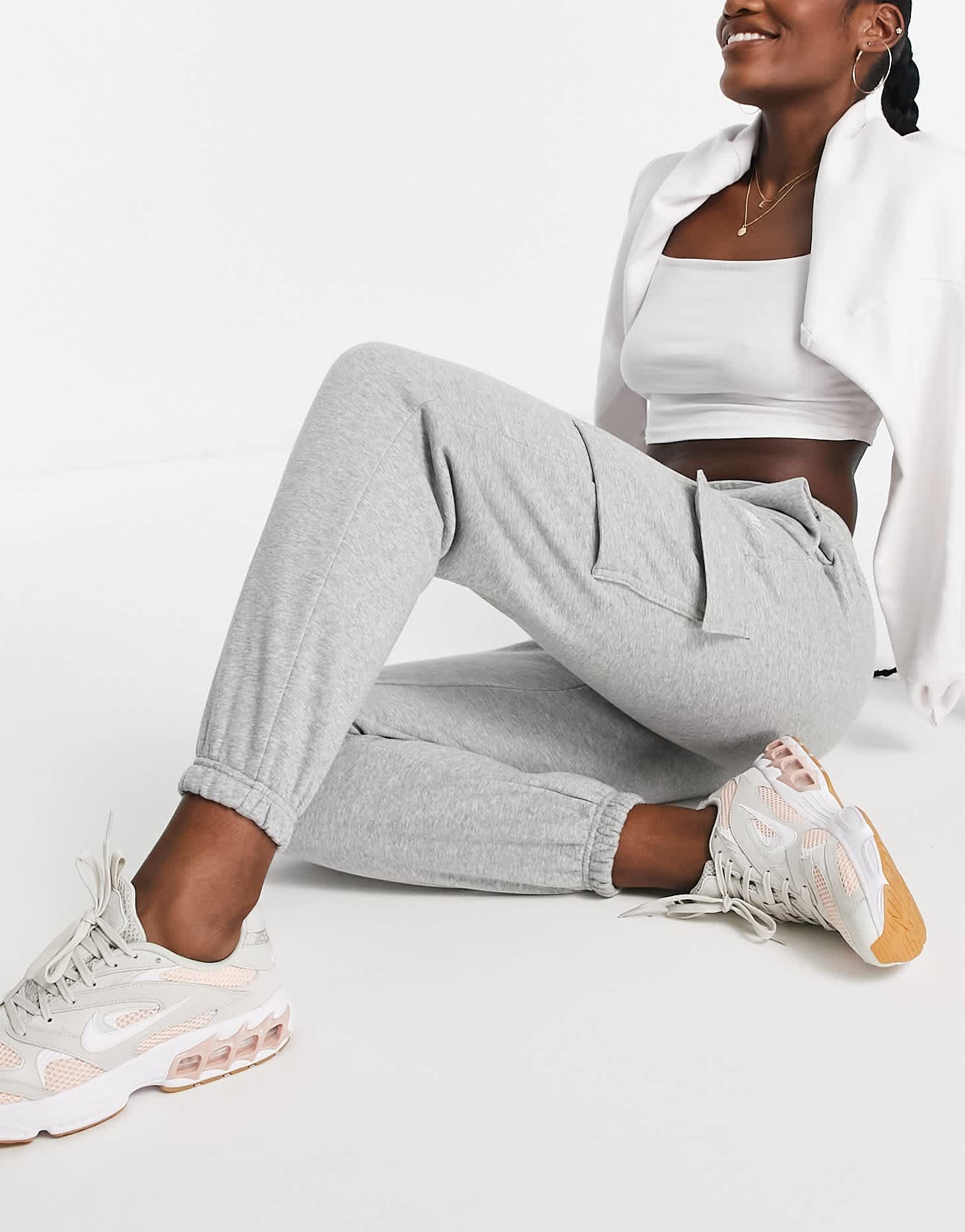 Nike Essentials cuffed cargo sweatpants in grey heather - ASOS Sample Sale EU Store