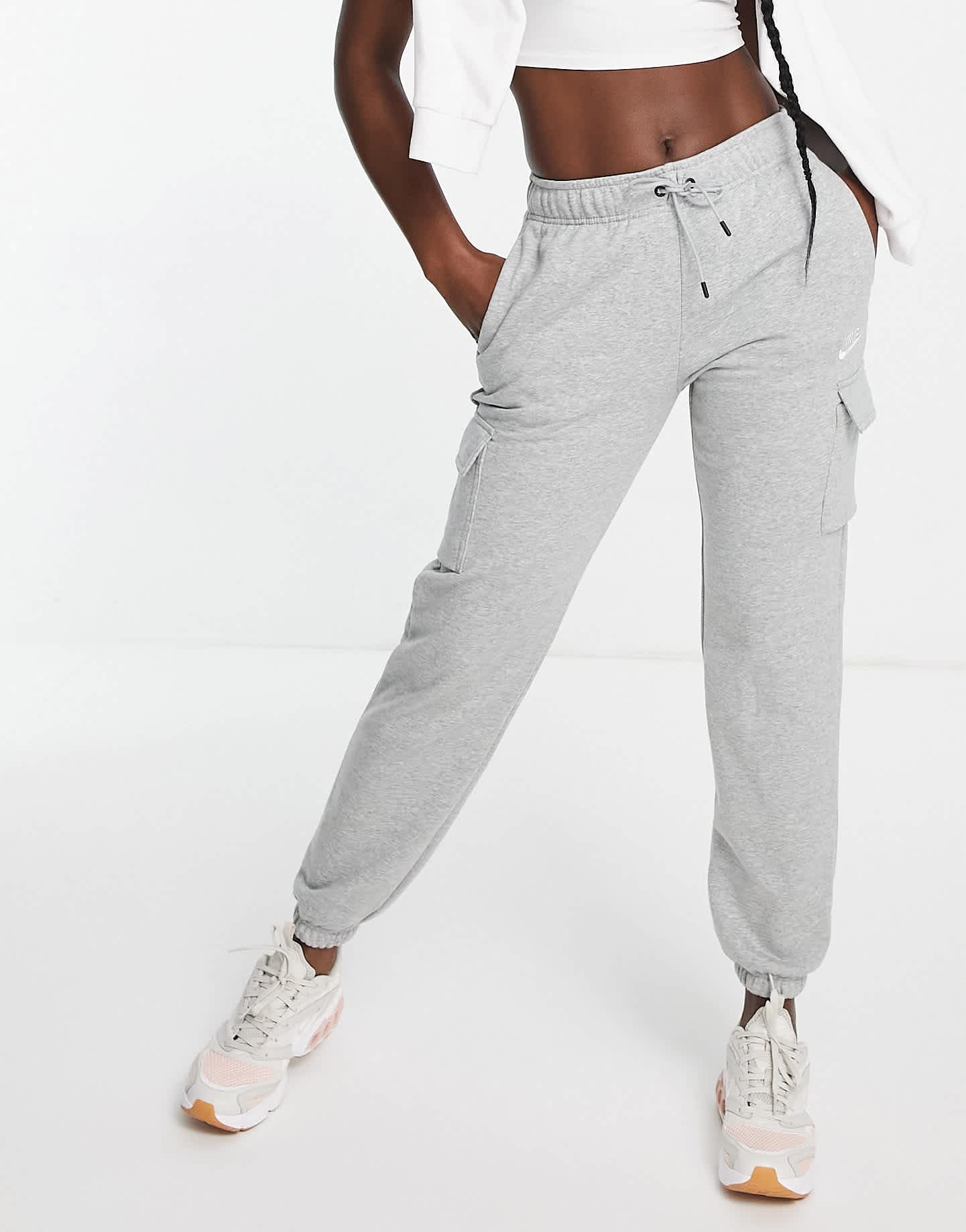 Nike Essentials cuffed cargo sweatpants in grey heather - ASOS Sample Sale EU Store