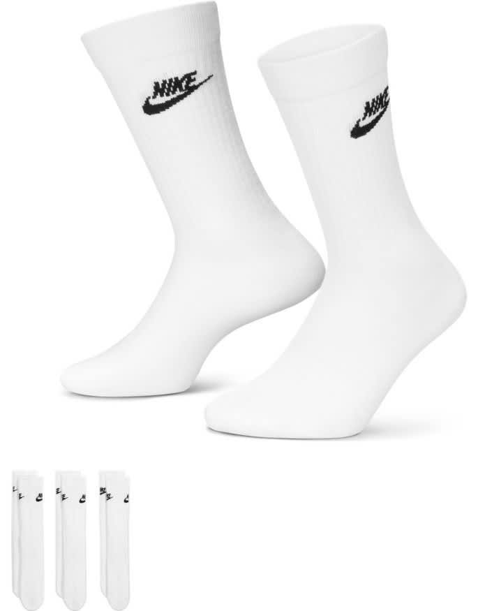 Nike Everyday Essential 3 pack crew socks in white - ASOS Sample Sale EU Store
