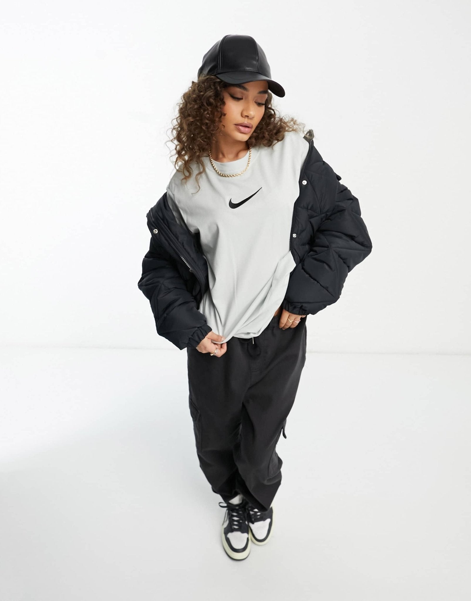 Nike Midi Swoosh t-shirt in silver - ASOS Sample Sale EU Store