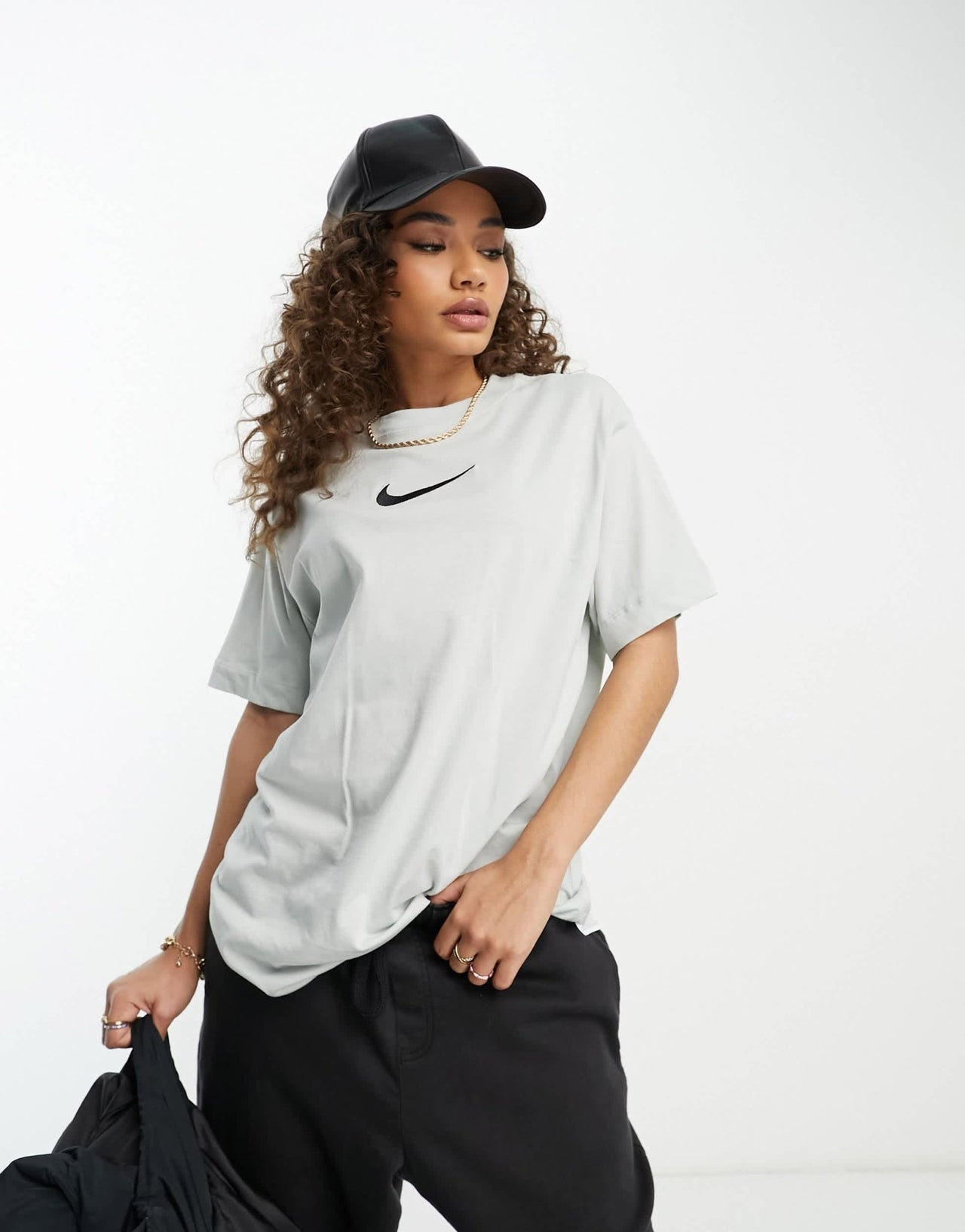 Nike Midi Swoosh t-shirt in silver - ASOS Sample Sale EU Store