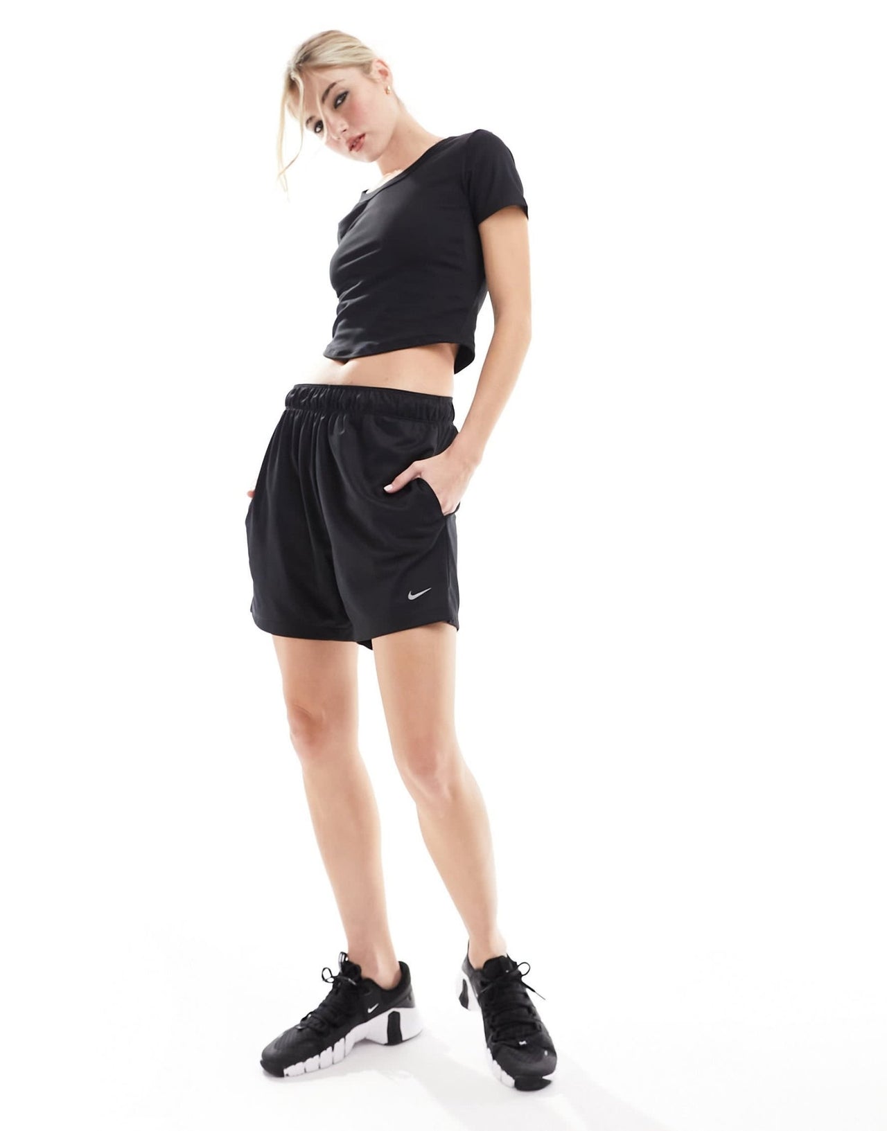 Nike One Dri - Fit tight crop t-shirt in black - ASOS Sample Sale EU Store