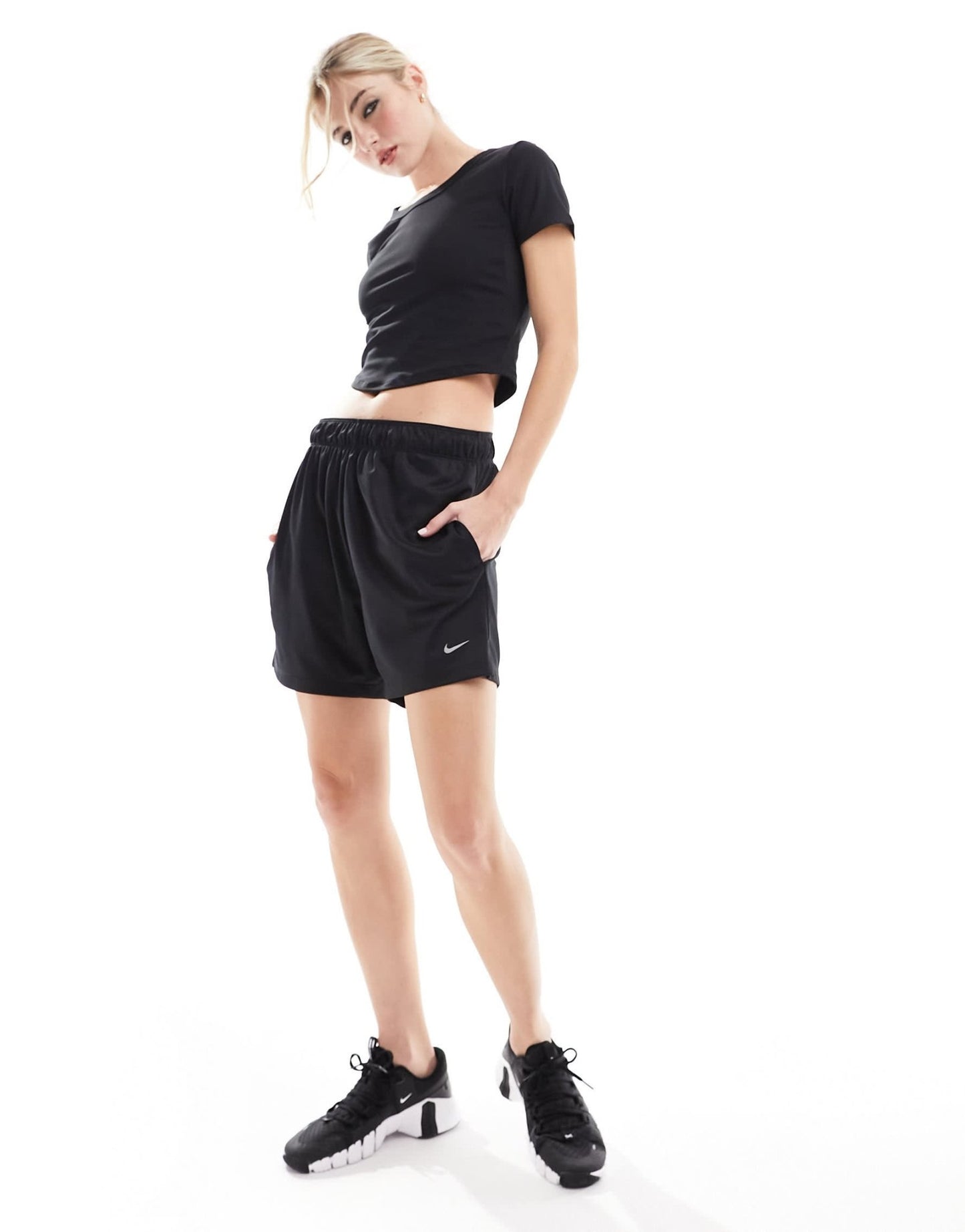 Nike One Dri - Fit tight crop t-shirt in black - ASOS Sample Sale EU Store