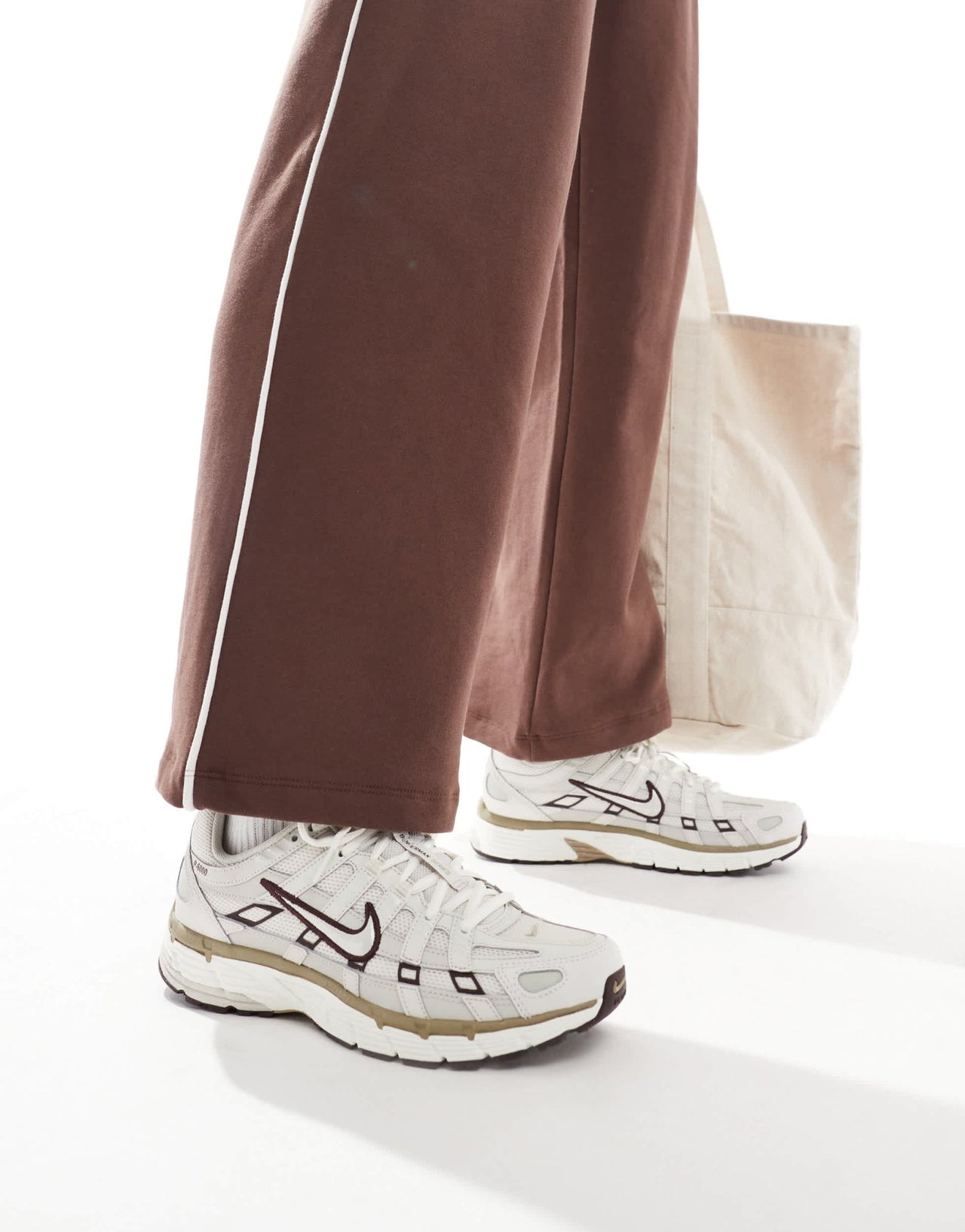 Nike P - 6000 unisex trainers in white and brown - ASOS Sample Sale EU Store