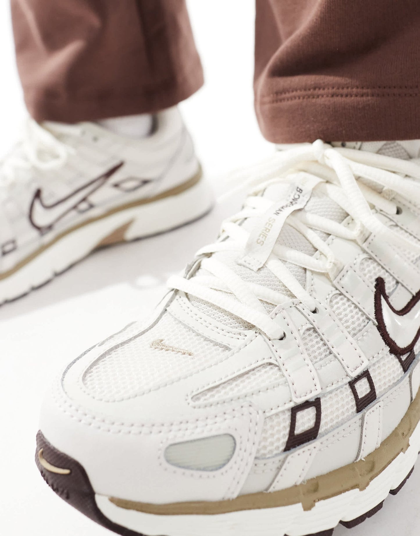 Nike P - 6000 unisex trainers in white and brown - ASOS Sample Sale EU Store