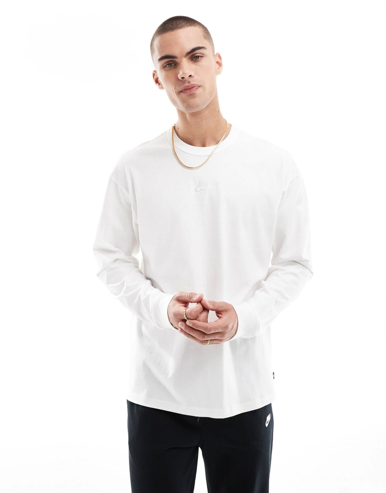 Nike Premium Essentials long sleeve t-shirt in white - ASOS Sample Sale EU Store