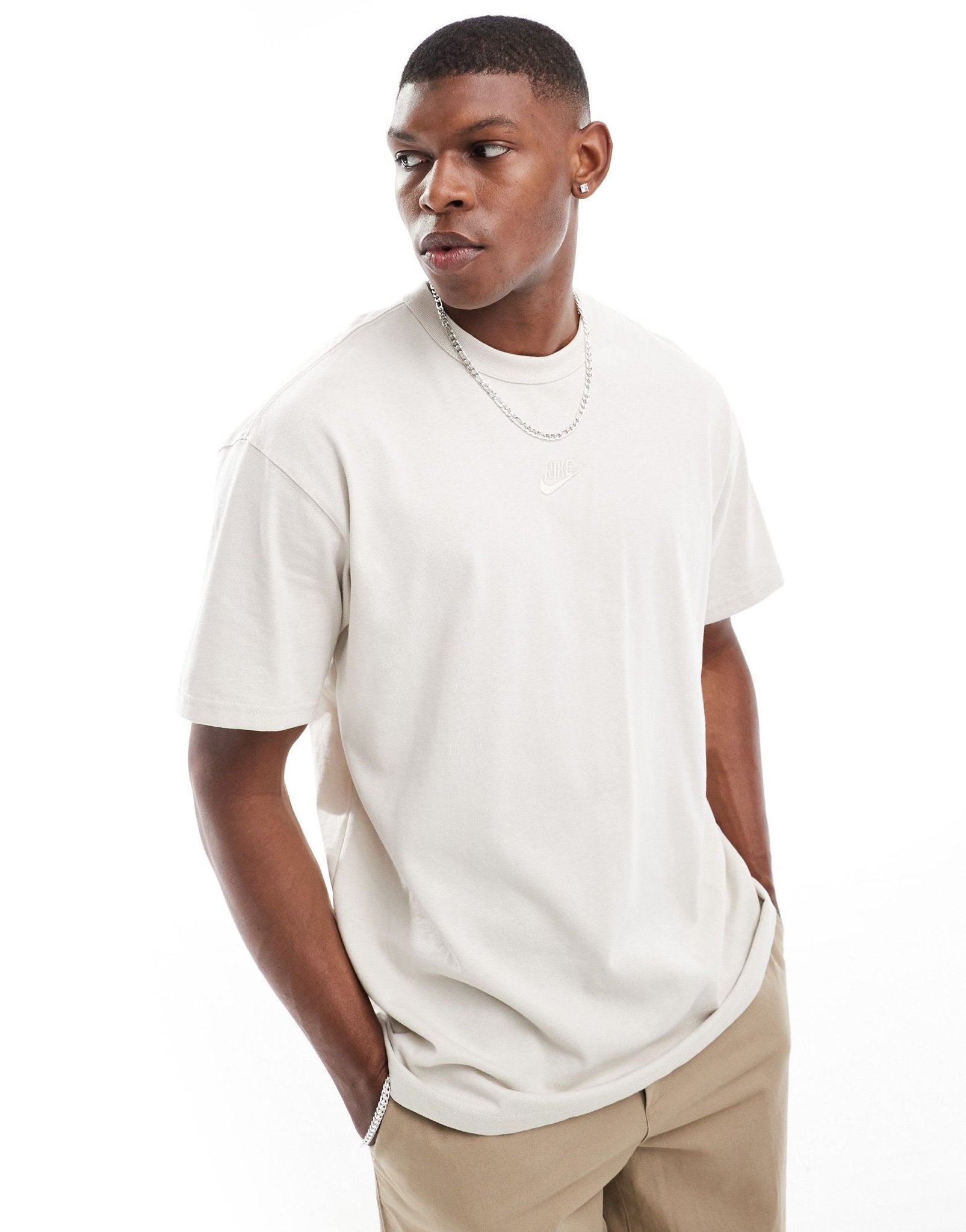 Nike premium essentials oversized t-shirt in off white - ASOS Sample Sale EU Store