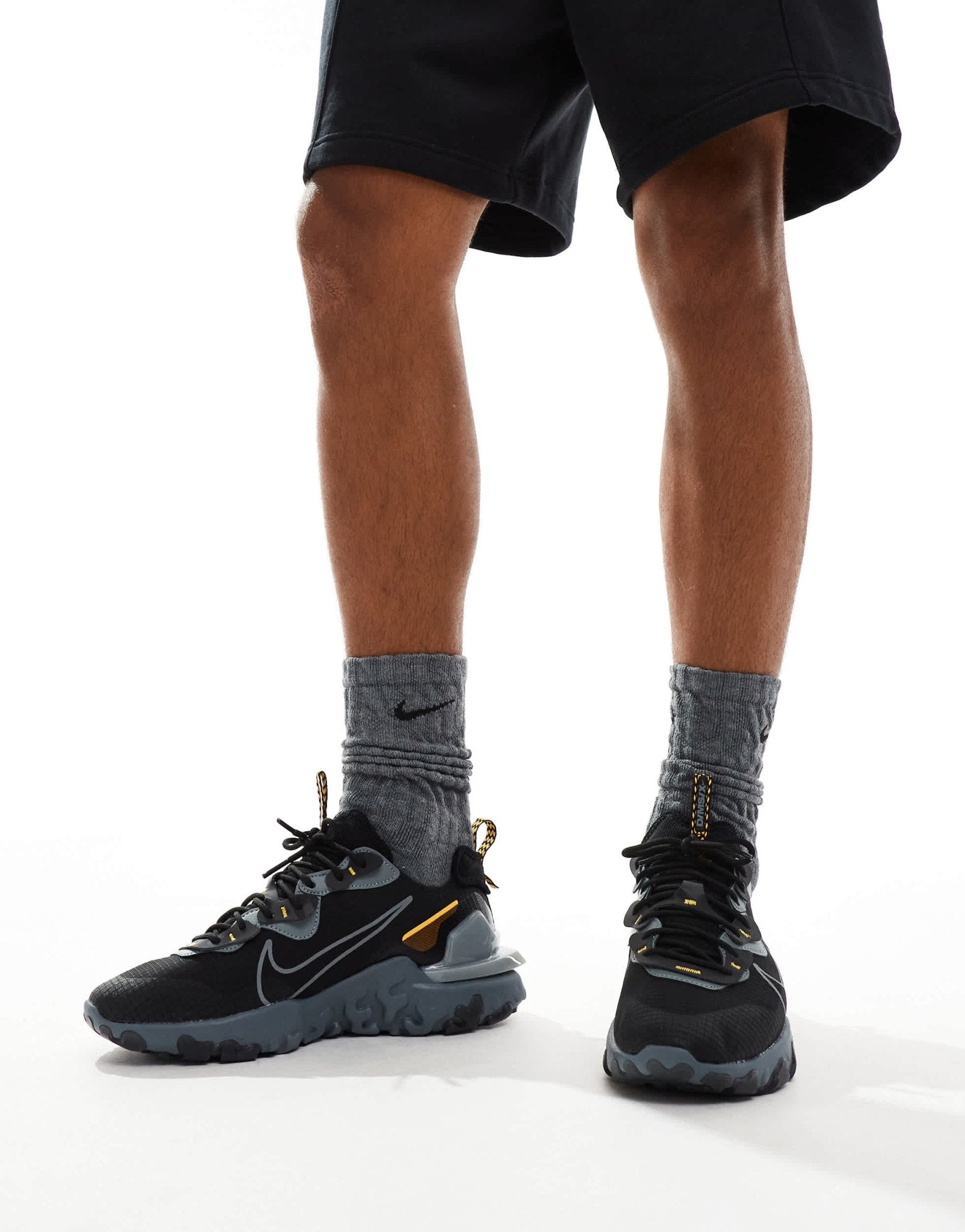 Nike React Vision SC trainers in black, grey and orange - ASOS Sample Sale EU Store