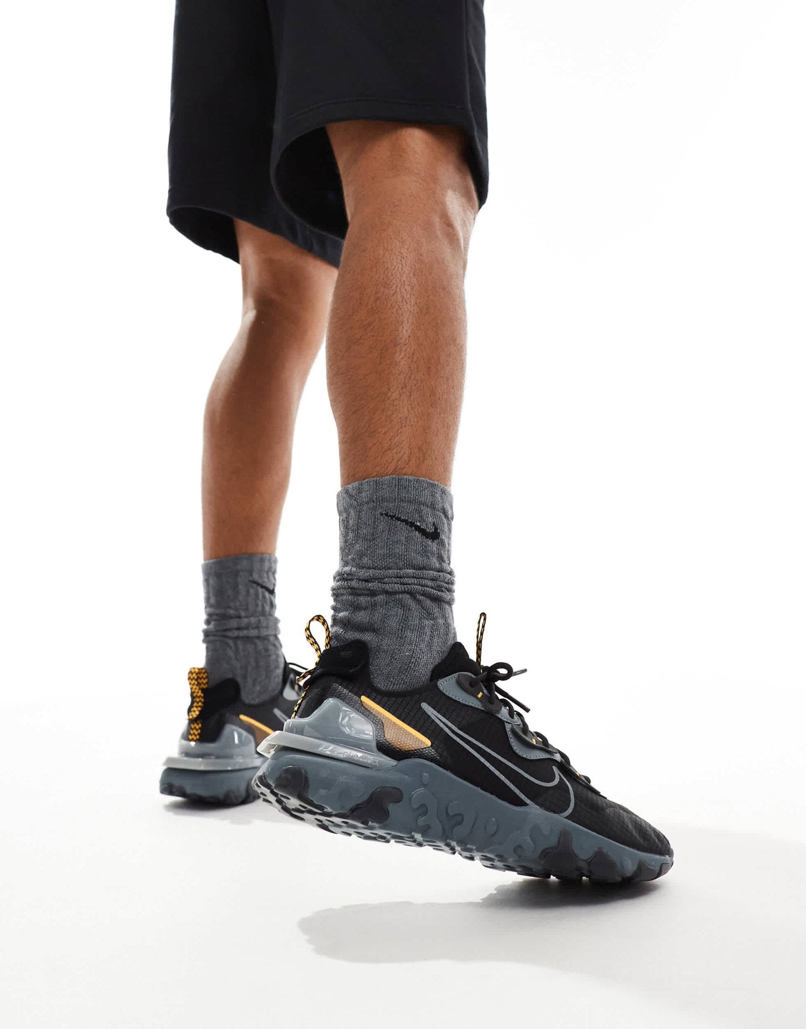 Nike React Vision SC trainers in black, grey and orange - ASOS Sample Sale EU Store