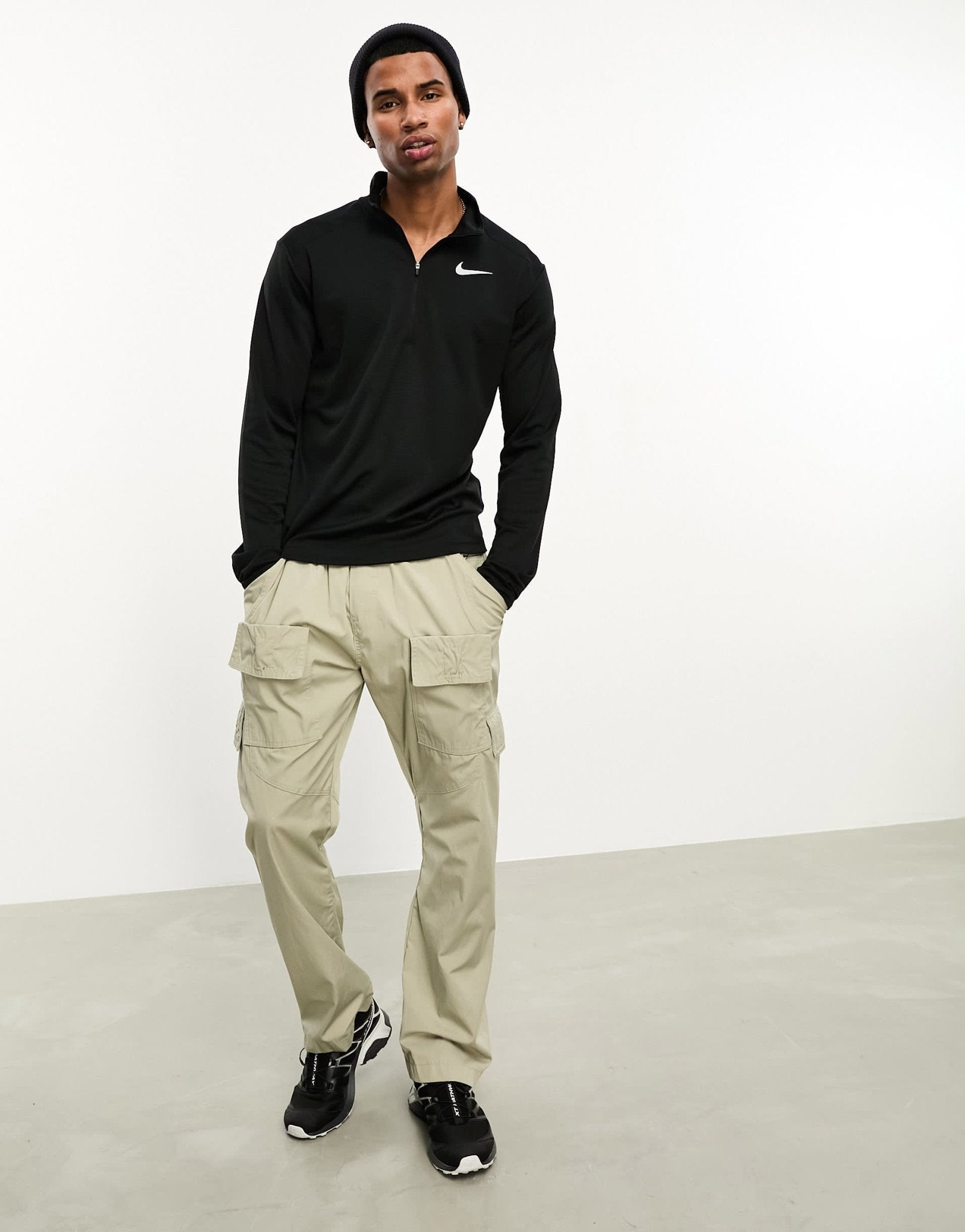 Nike Running Dri - Fit Pacer half zip long sleeve in black - ASOS Sample Sale EU Store