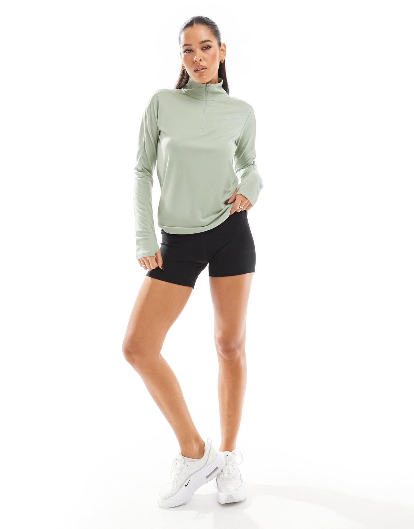 Nike Running Pacer Dri - FIT 1/4 zip sweatshirt in light green - ASOS Sample Sale EU Store