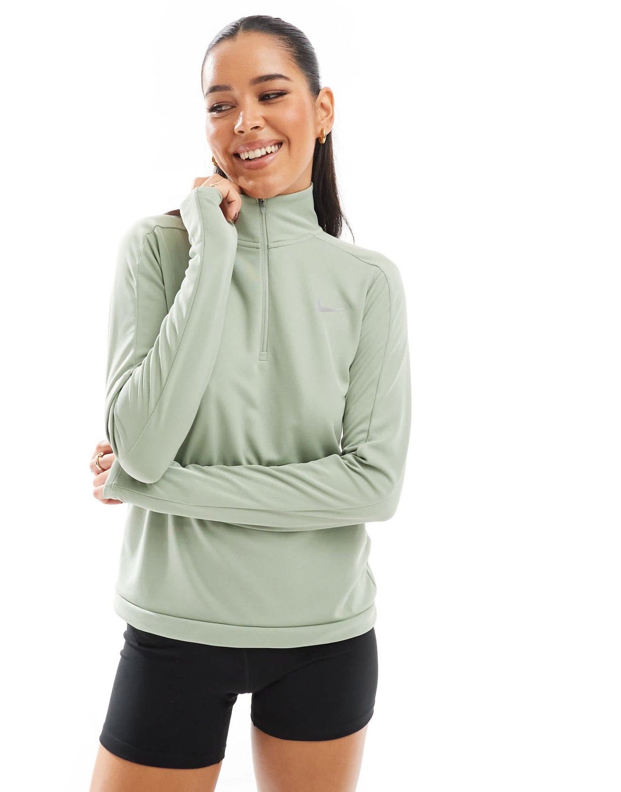 Nike Running Pacer Dri - FIT 1/4 zip sweatshirt in light green - ASOS Sample Sale EU Store