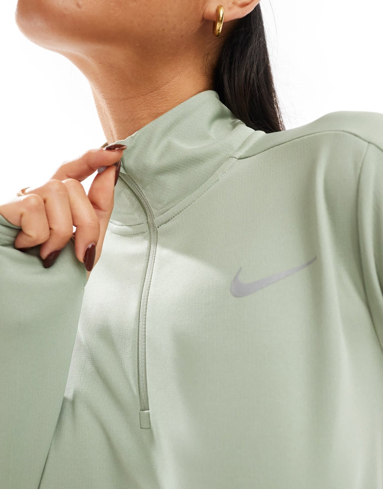 Nike Running Pacer Dri - FIT 1/4 zip sweatshirt in light green - ASOS Sample Sale EU Store