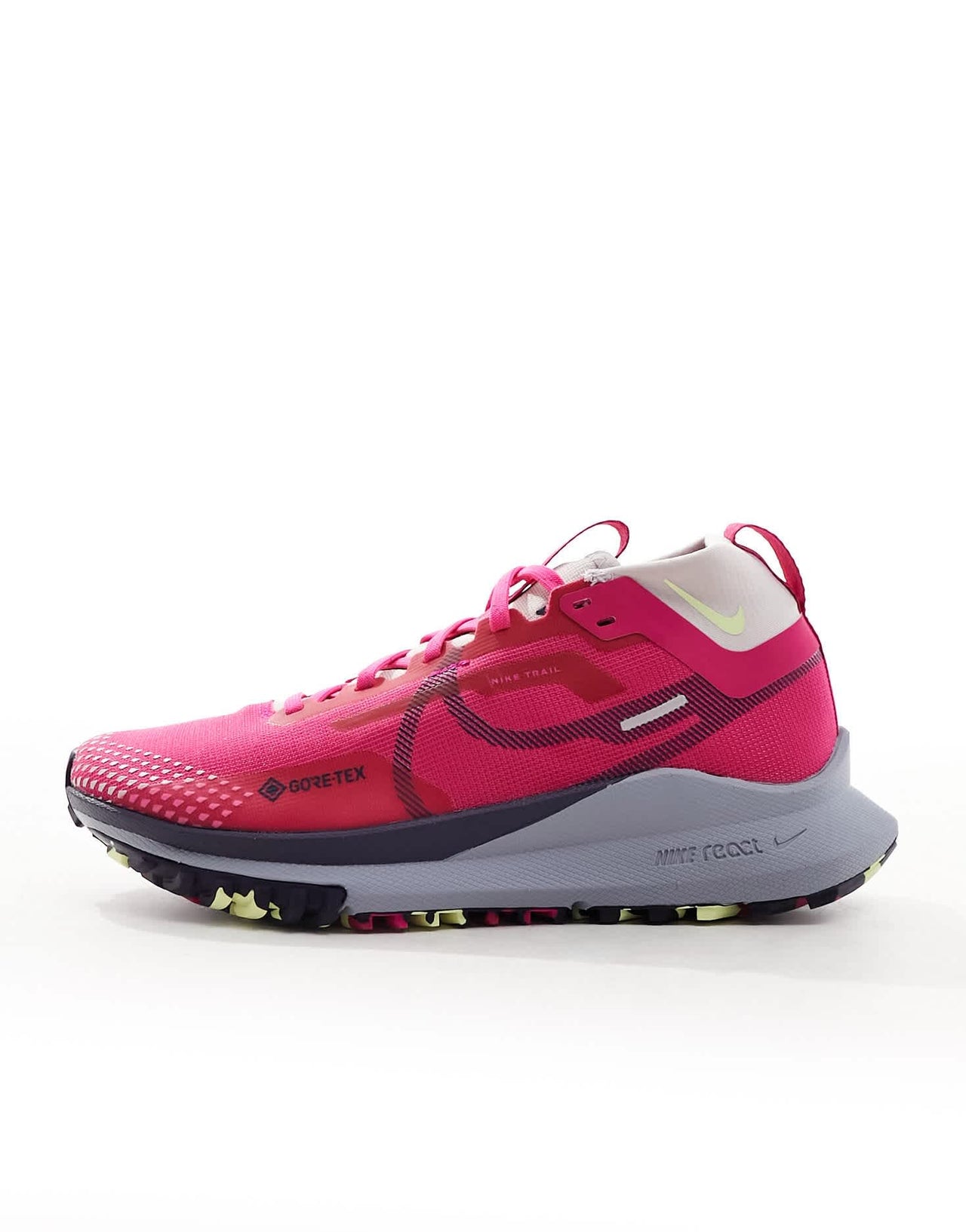 Nike Running ReactX Pegasus Trail 4 GORE - TEX trainers in fierce pink and grey - ASOS Sample Sale EU Store