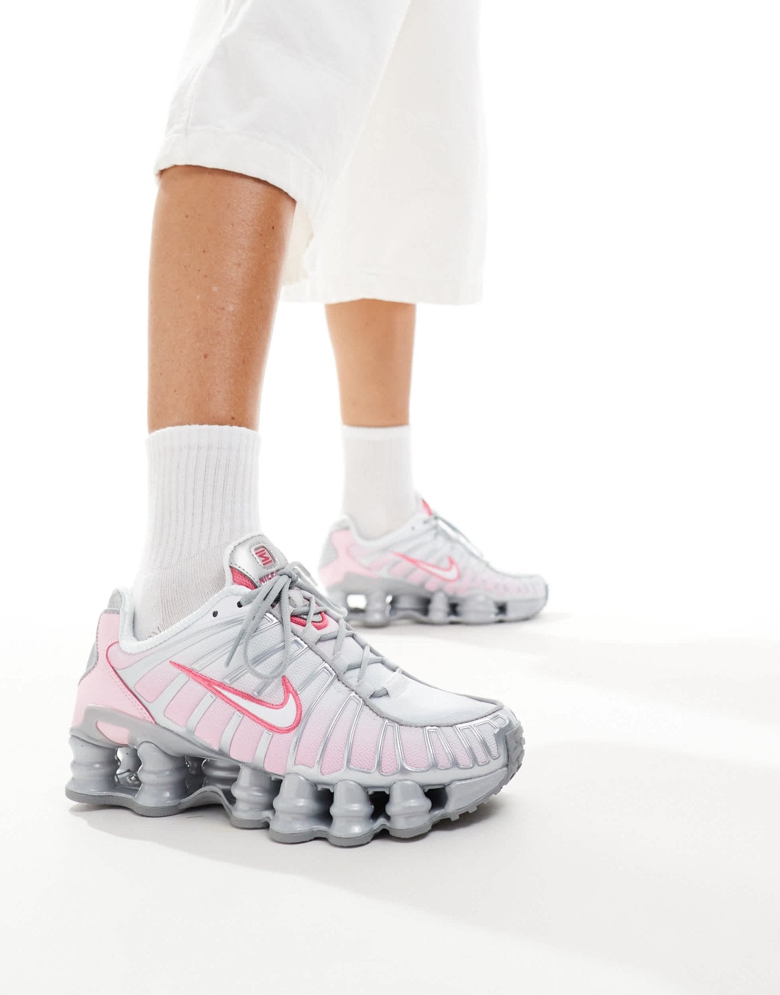 Nike Shox TL unisex trainers in metallic silver and pink - ASOS Sample Sale EU Store