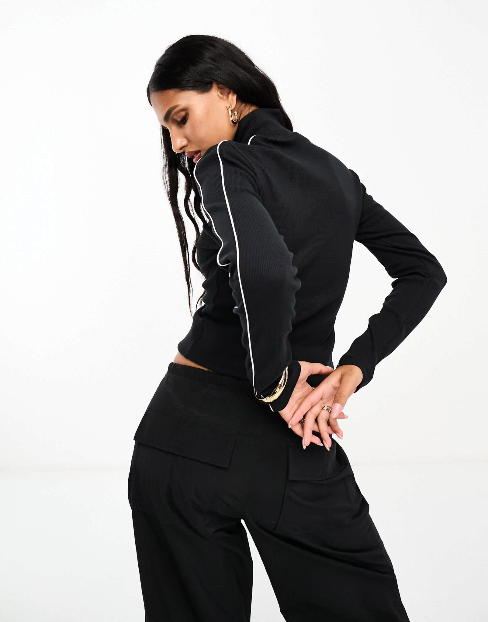 Nike Streetwear mock neck long sleeve t-shirt in white and black - ASOS Sample Sale EU Store