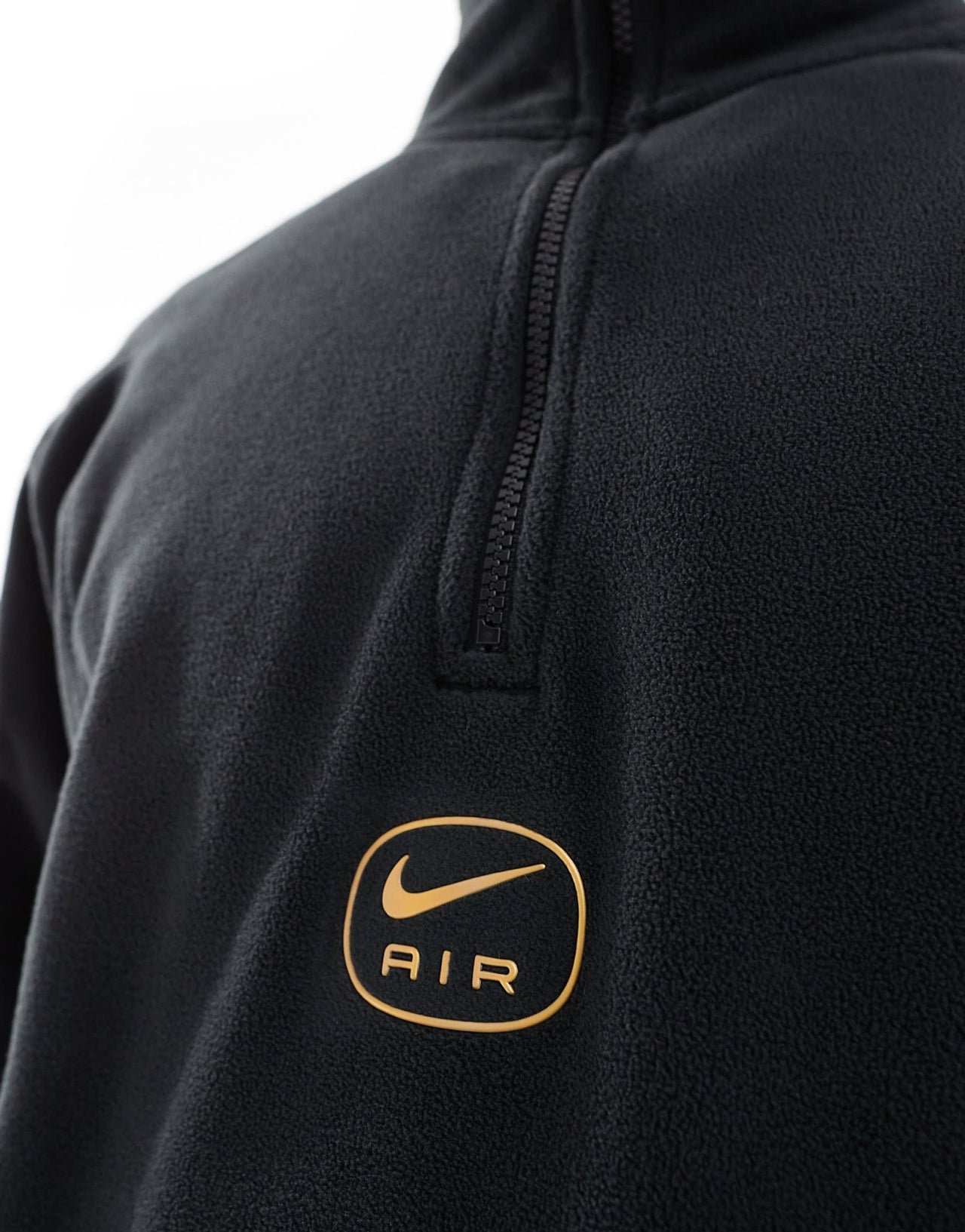 Nike Swoosh Air polar fleece half zip sweatshirt in black and gold - ASOS Sample Sale EU Store