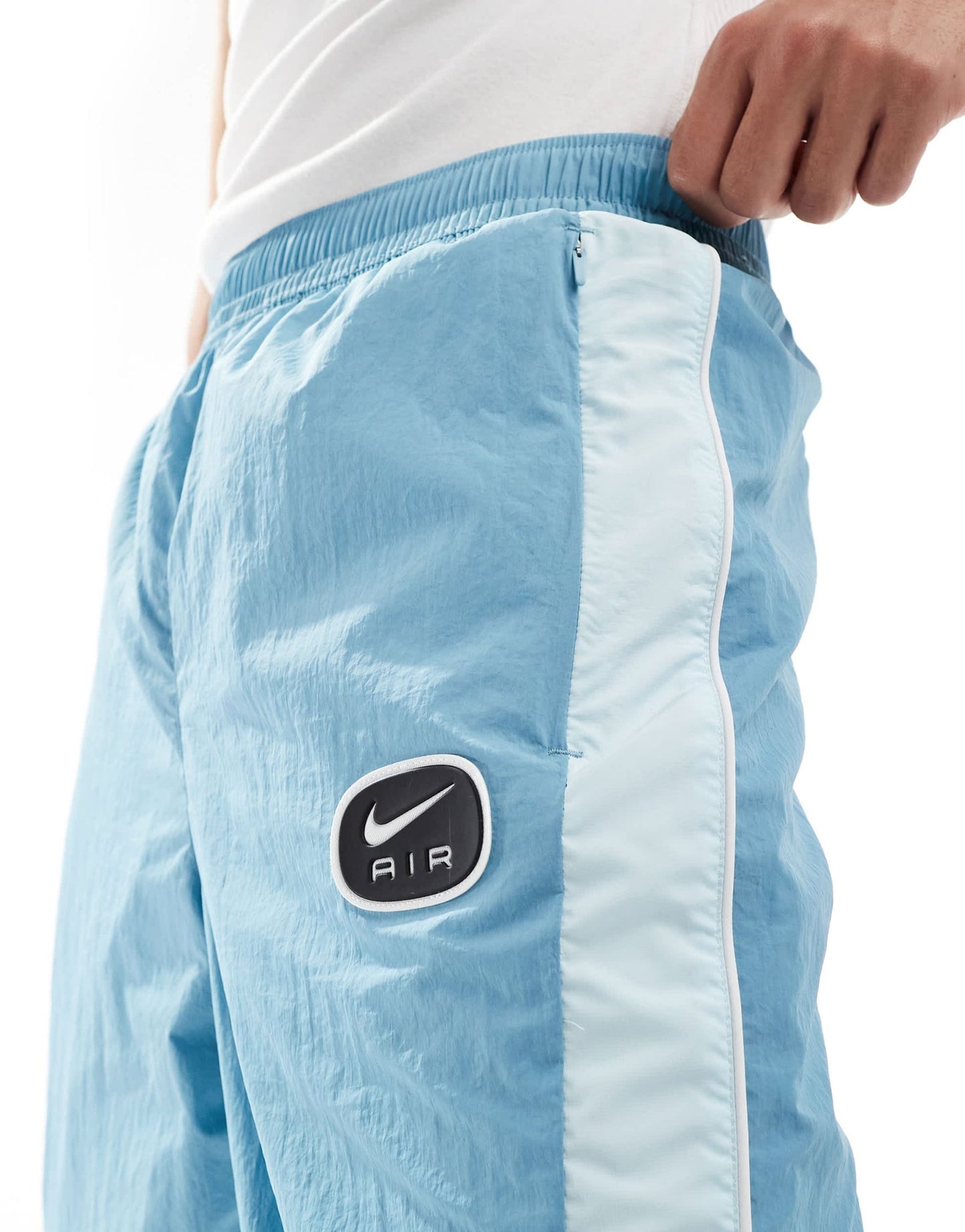 Nike Swoosh Air woven joggers in light blue - ASOS Sample Sale EU Store