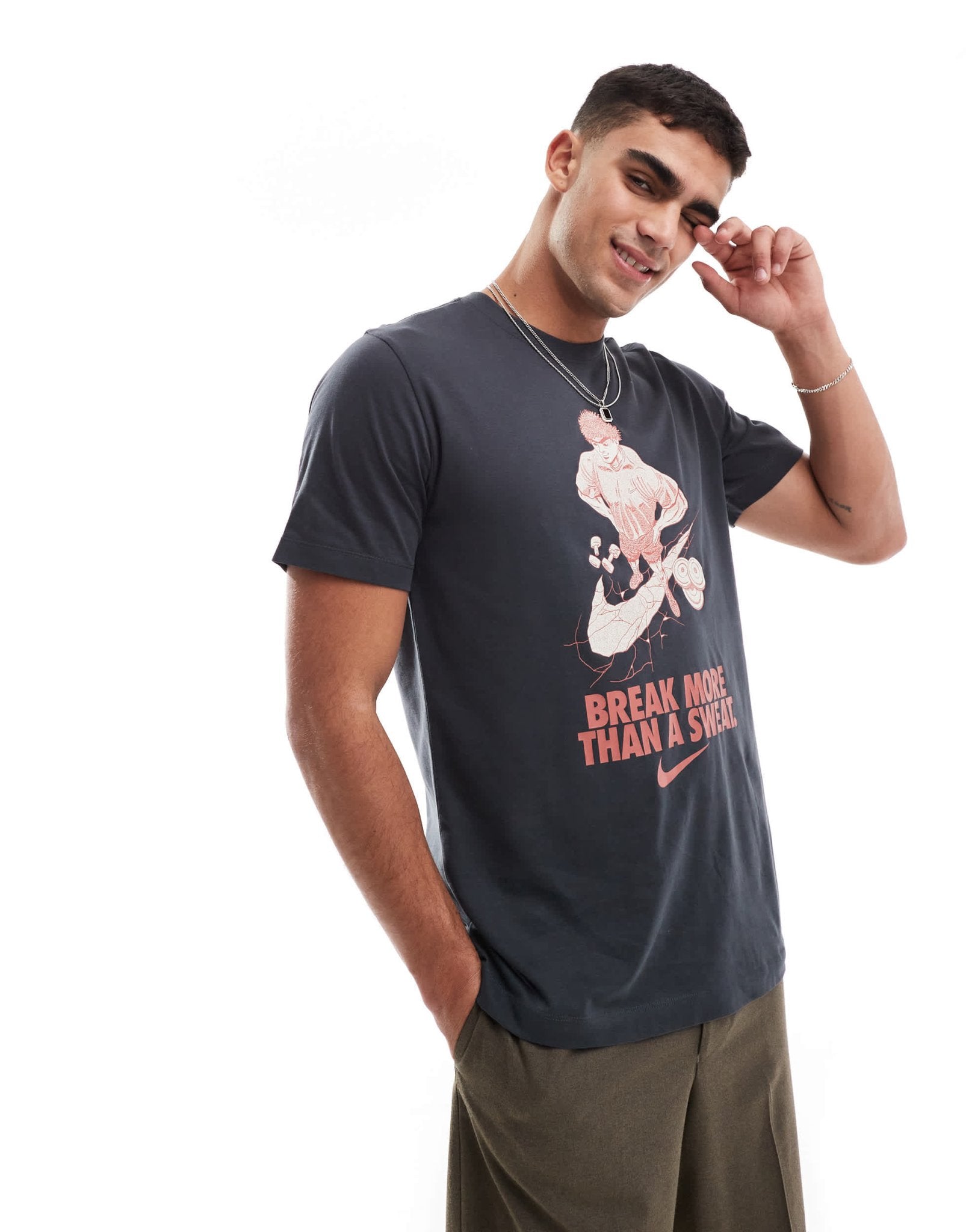 Nike Training Break More Than A Sweat graphic t-shirt in grey - ASOS Sample Sale EU Store