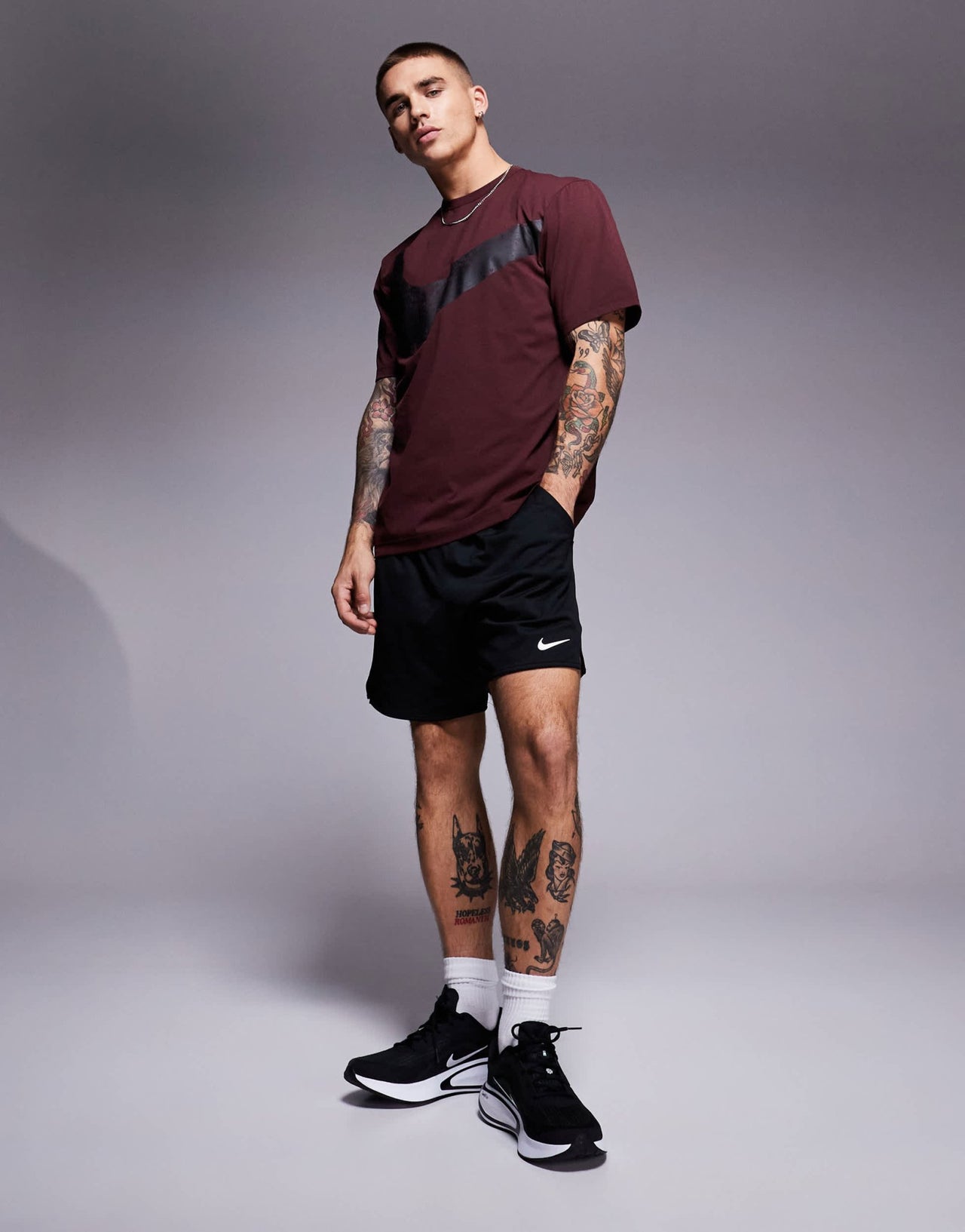 Nike Training Dri - FIT Swoosh graphic t-shirt in burgundy - ASOS Sample Sale EU Store