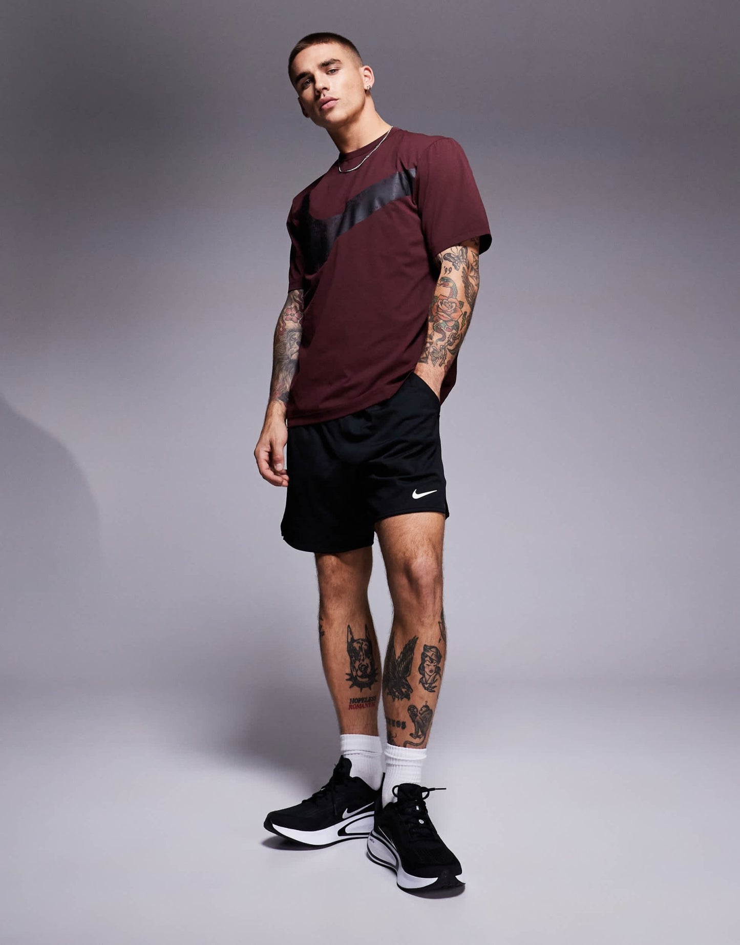 Nike Training Dri - FIT Swoosh graphic t-shirt in burgundy - ASOS Sample Sale EU Store