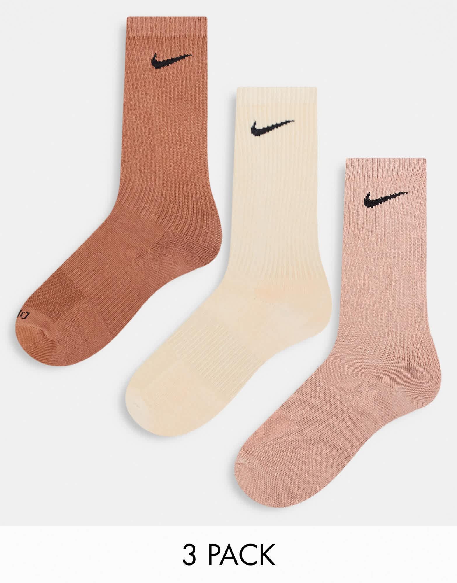 Nike Training Everyday Plus Cushioned 3 pack crew sock in brown and beige - ASOS Sample Sale EU Store