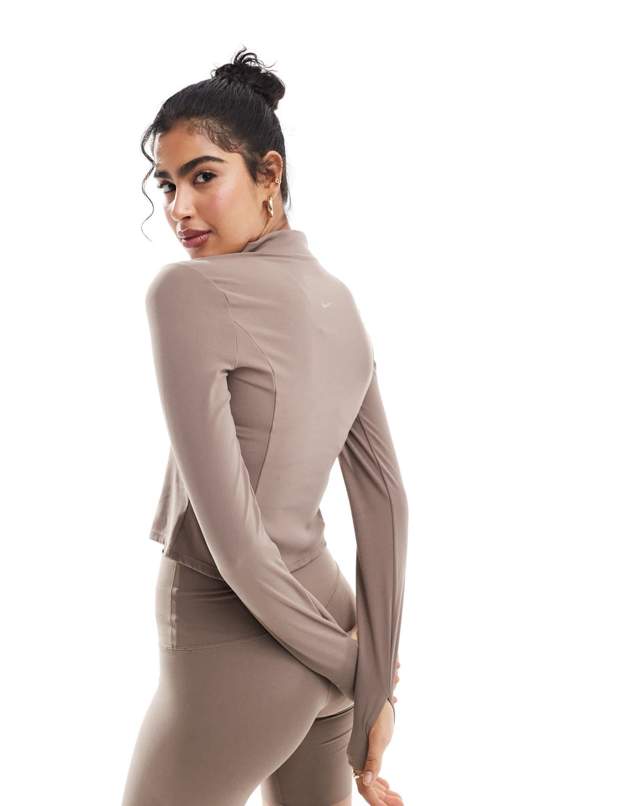 Nike Training Zenvy Dri - FIT soft touch full zip long sleeve top in brown - ASOS Sample Sale EU Store