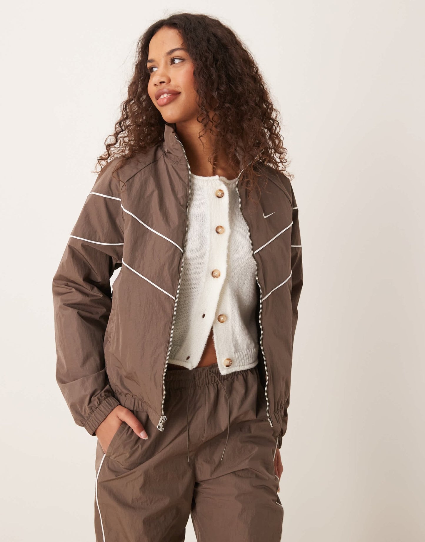 Nike windrunner track jacket in brown - ASOS Sample Sale EU Store