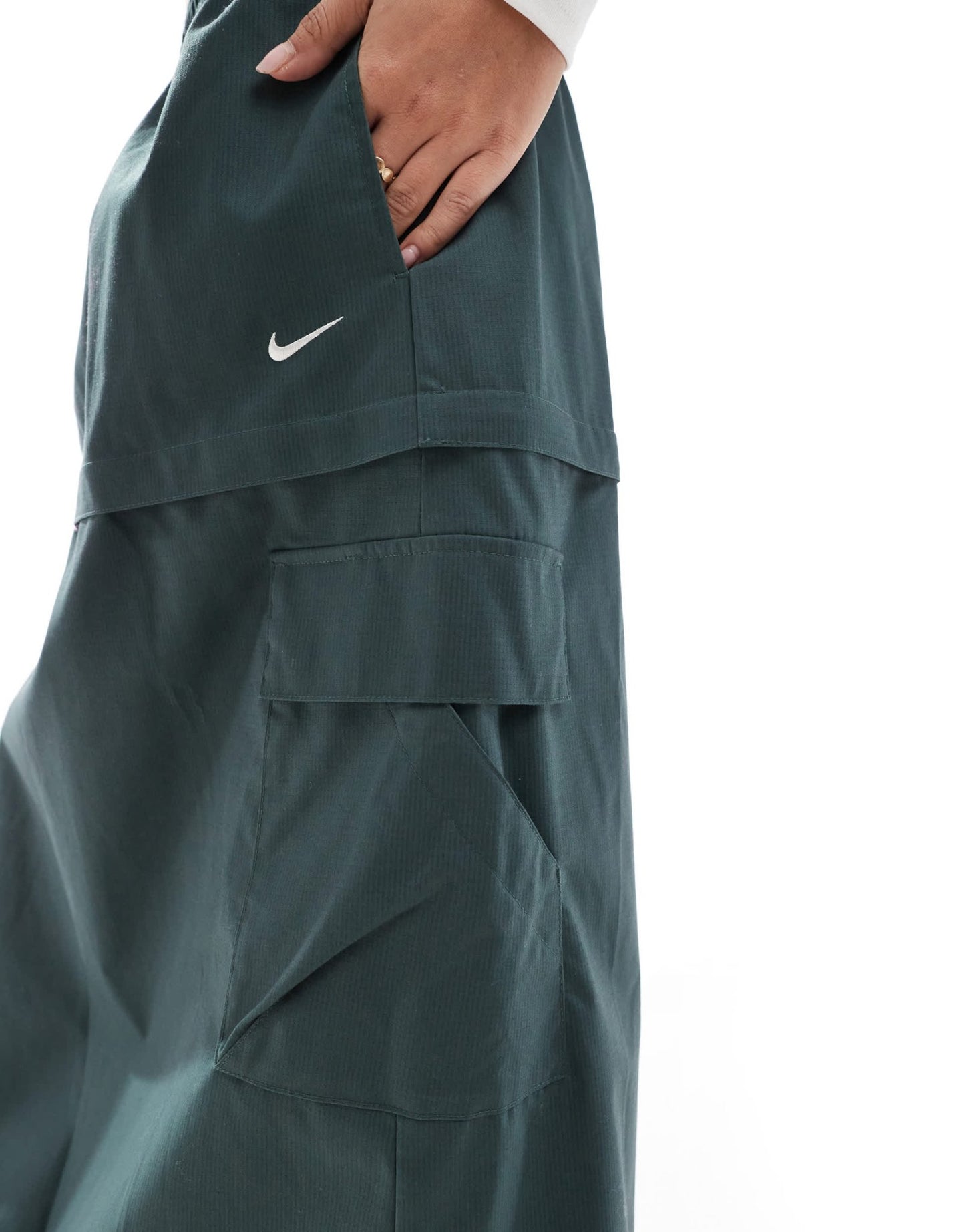 Nike Woven 2 in 1 maxi and mini skirt with zip detail in green - ASOS Sample Sale EU Store