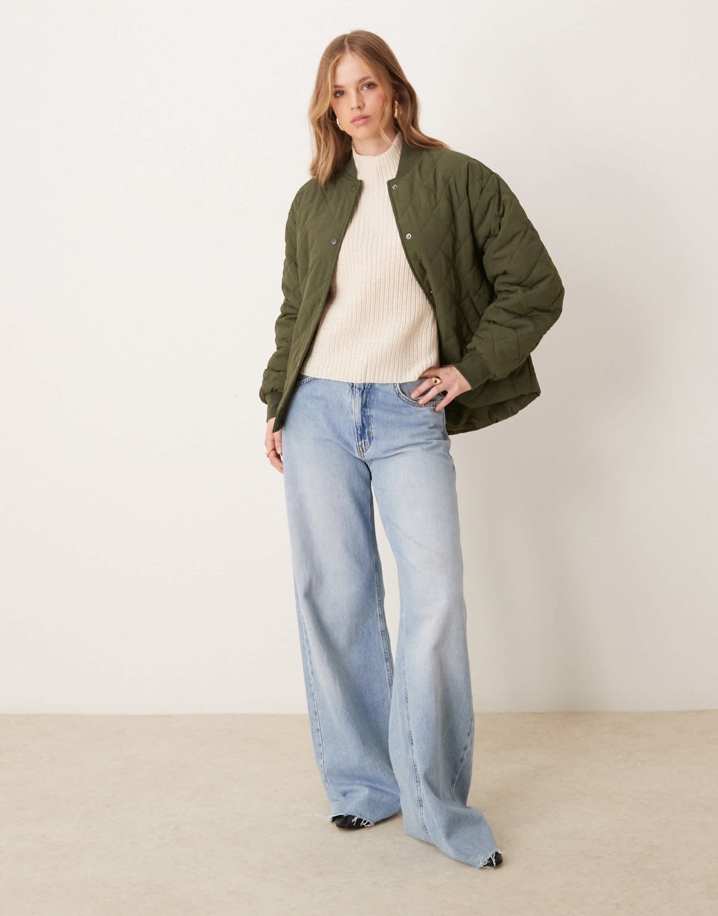 Nobody's Child Bailey bomber jacket in khaki - ASOS Sample Sale EU Store