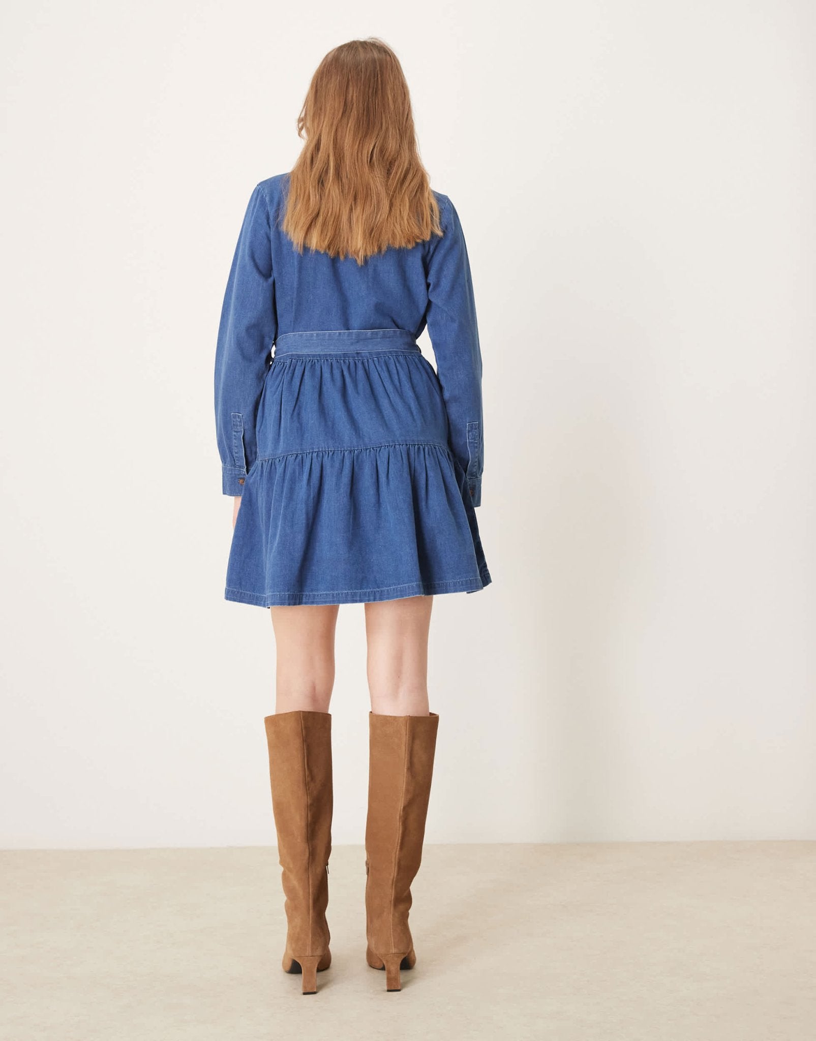 Nobody's Child Ester long sleeve denim mini dress in mid wash - ASOS Sample Sale EU Store