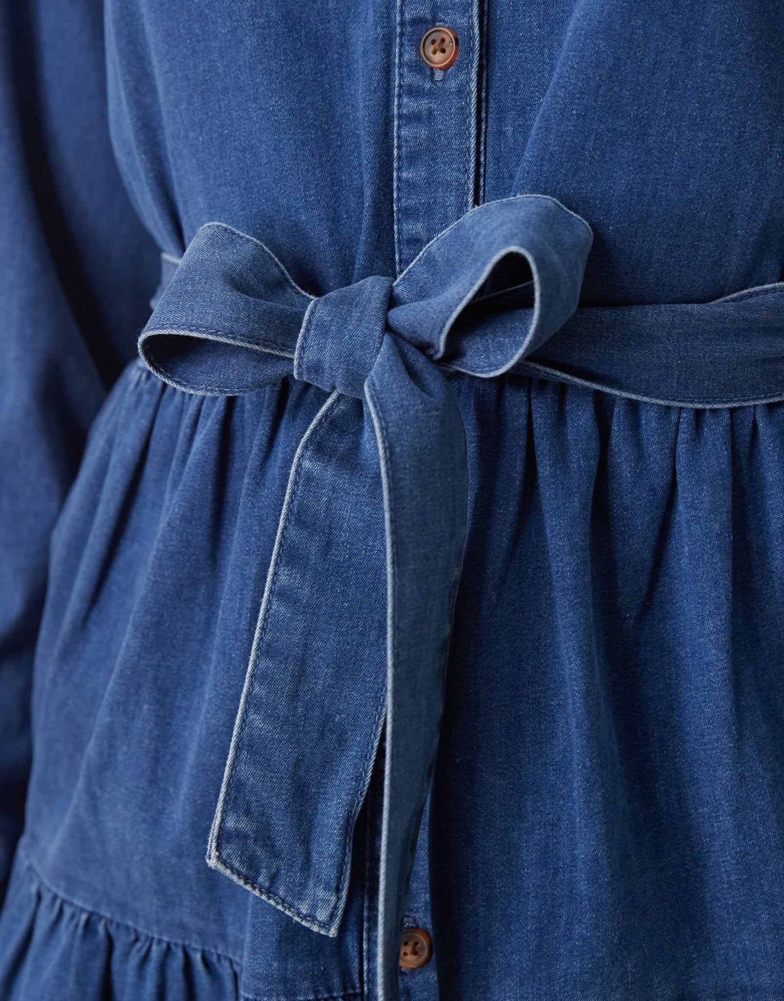 Nobody's Child Ester long sleeve denim mini dress in mid wash - ASOS Sample Sale EU Store