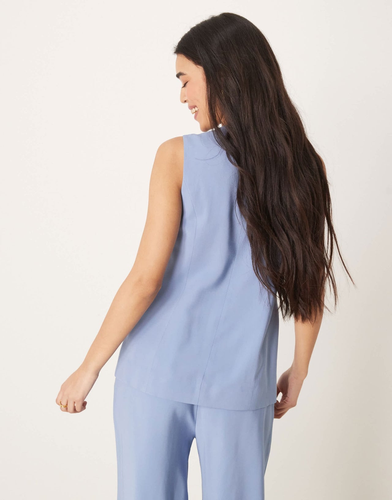 Nobody's Child longline crew neck waistcoat co - ord in dusty blue - ASOS Sample Sale EU Store