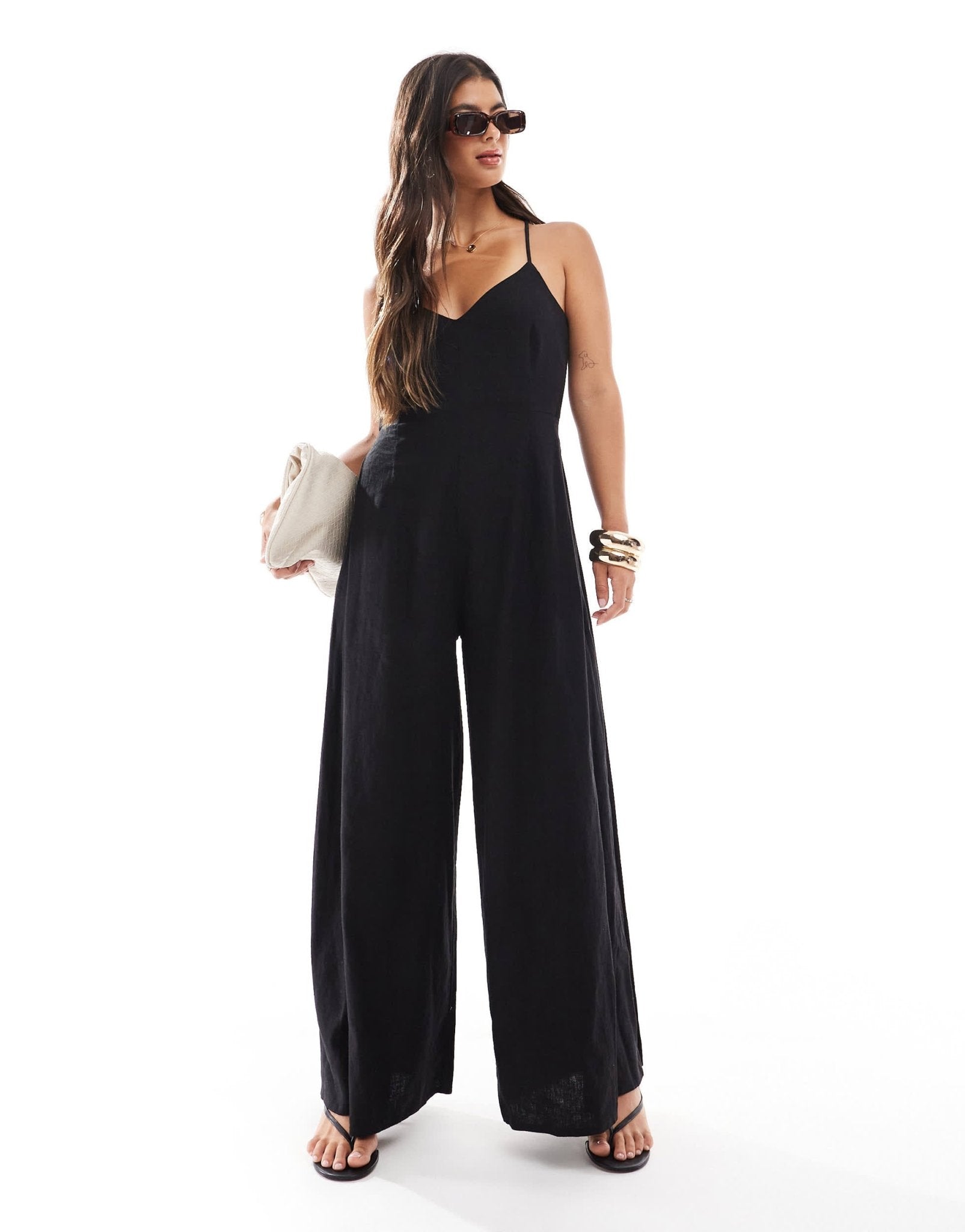 Nobody's Child Maryana wide leg jumpsuit in black - ASOS Sample Sale EU Store