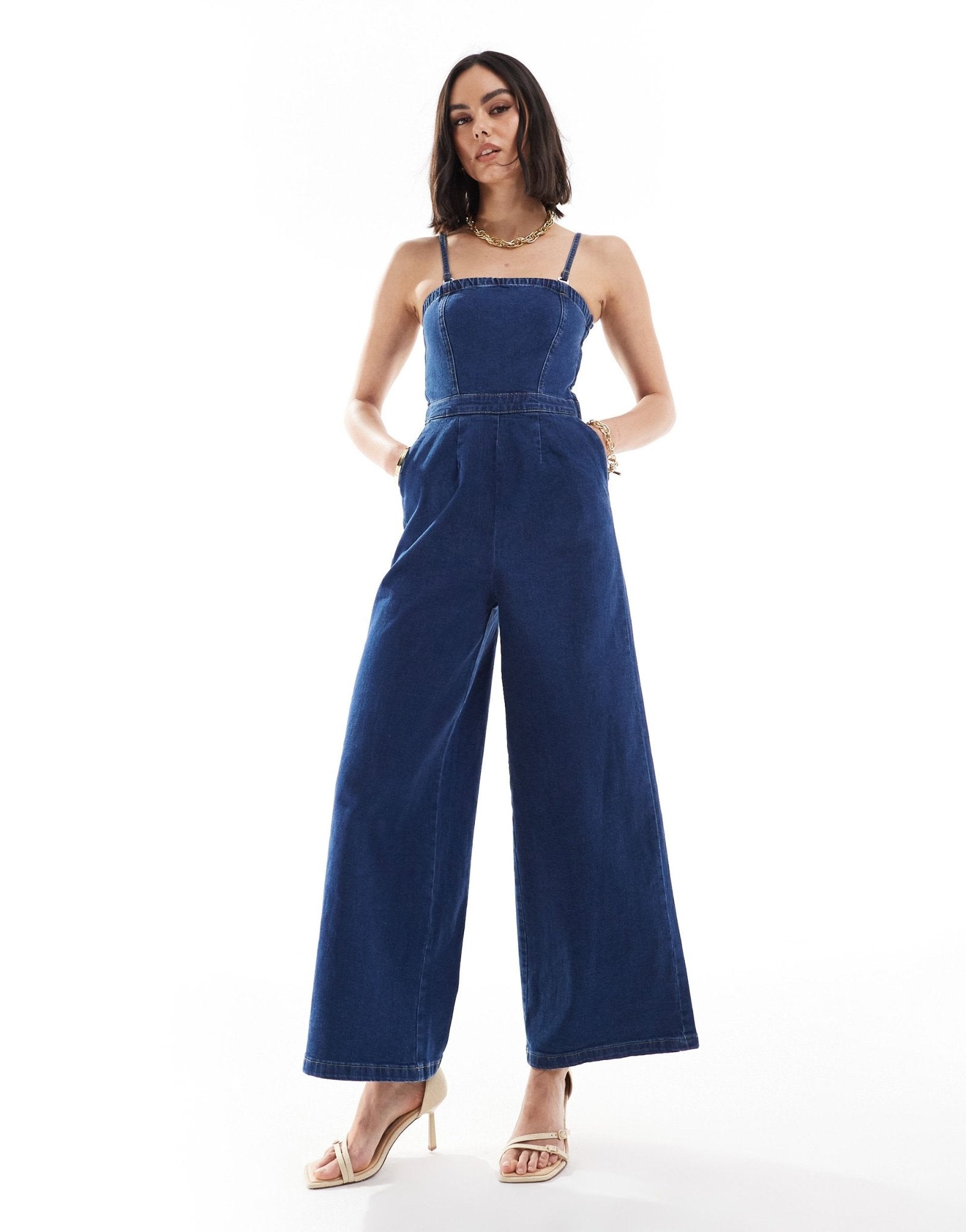 Nobody's Child Newquay bandeau jumpsuit In denim - ASOS Sample Sale EU Store
